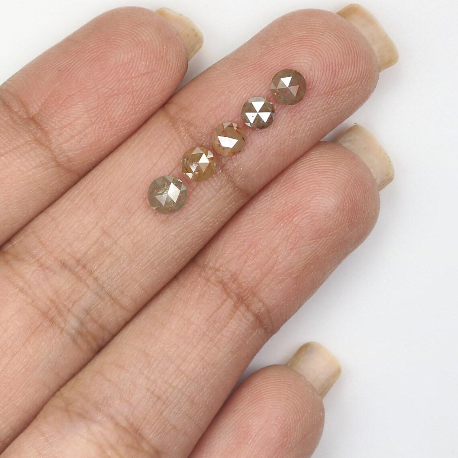 1.48 CT Natural Loose Round Shape Diamond Brown Color Round Cut Diamond 3.75 MM Natural Diamond Grey Color Round Rose Cut Diamond NQ1764