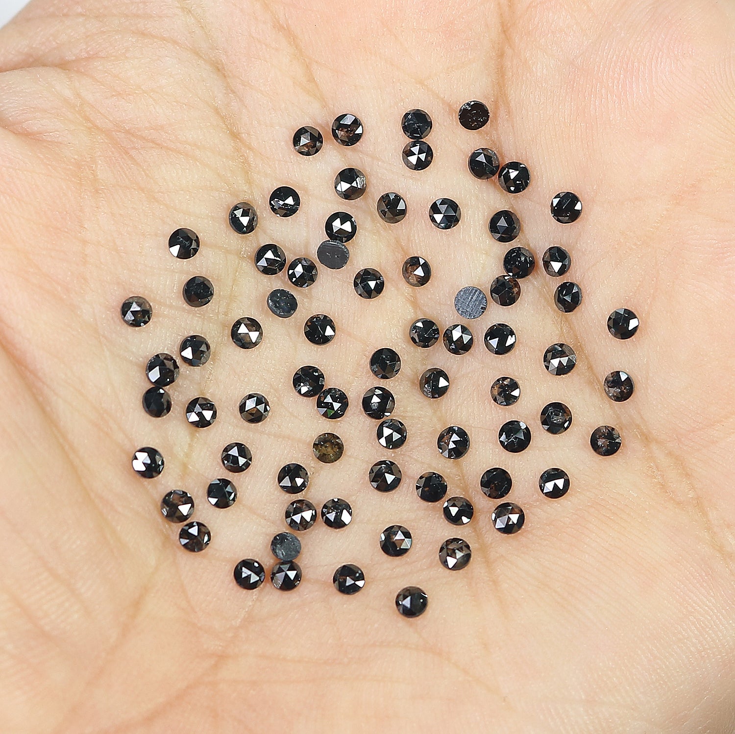 3.21 CT Natural Loose Round Rose Cut Diamond Black Color Round Shape Diamond 2.10 MM Natural Loose Black Color Round Rose Cut Diamond LQ1842