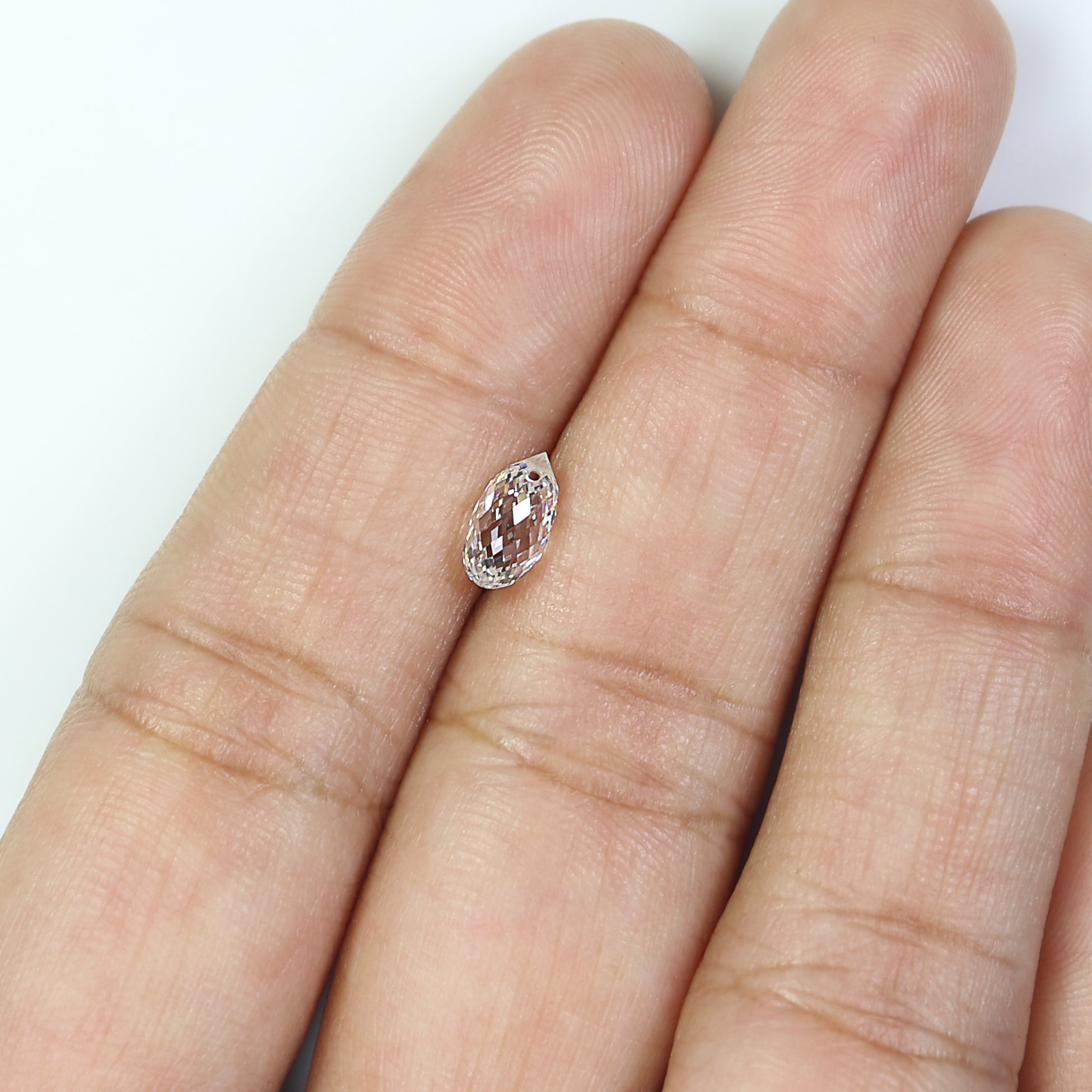 1.02 CT Lab Grown Briolette Cut Diamond E/F Color VS Clarity Diamond Lab Grown CVD Diamond Lab Created Diamond Drop Rose Cut Diamond L3480