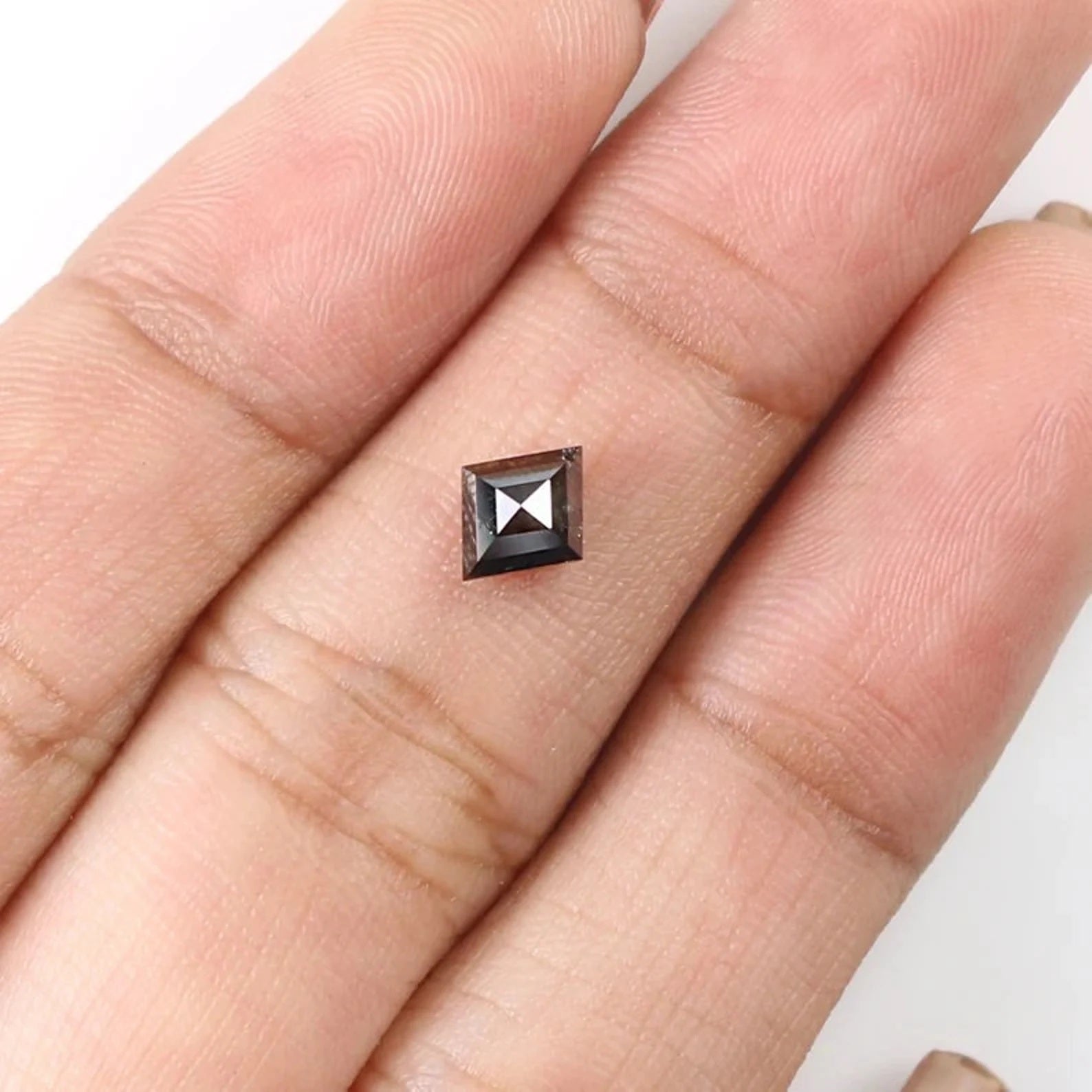 0.57 Ct Natural Loose Kite Shape Diamond Brown Black Color Kite Cut Diamond 6.80 MM Natural Brown Black Color Kite Rose Cut Diamond NQ8756