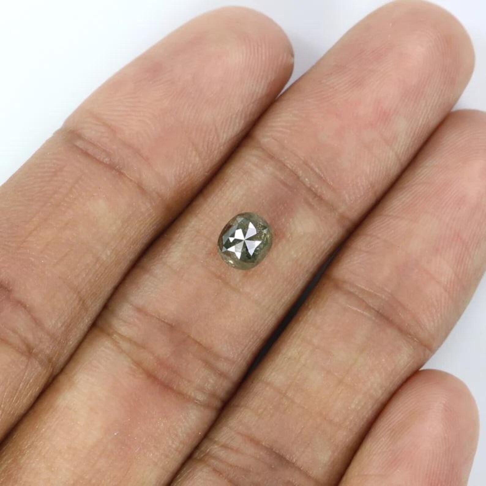 1.07 CT Natural Loose Oval Shape Diamond Salt And Pepper Oval Diamond 5.75 MM Natural Loose Black Grey Color Oval Rose Cut Diamond NQ2363