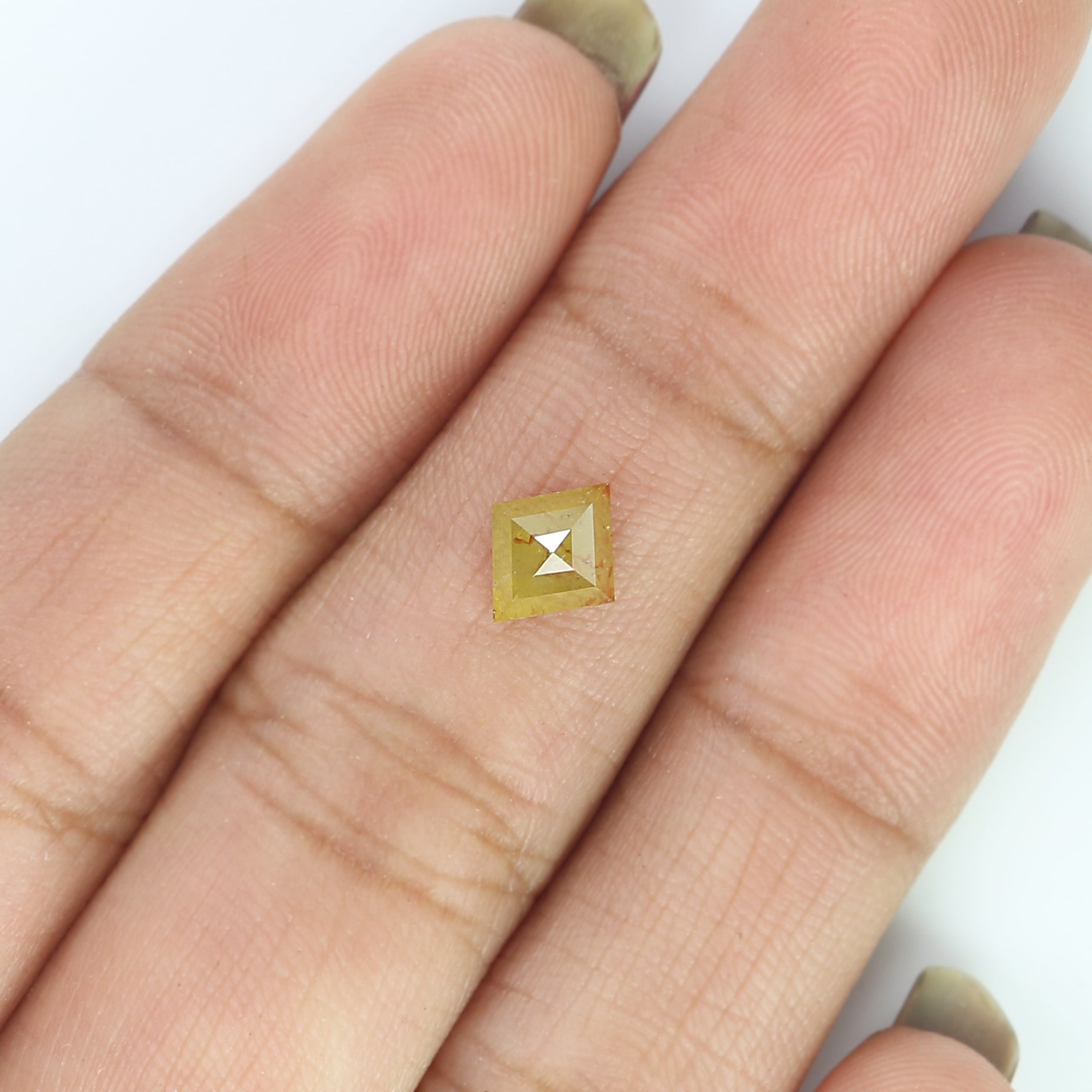 0.68 Ct Natural Loose Kite Shape Diamond Yellow Color Kite Shape Diamond 7.20 MM Natural Loose Diamond Yellow Kite Rose Cut Diamond KQ1888