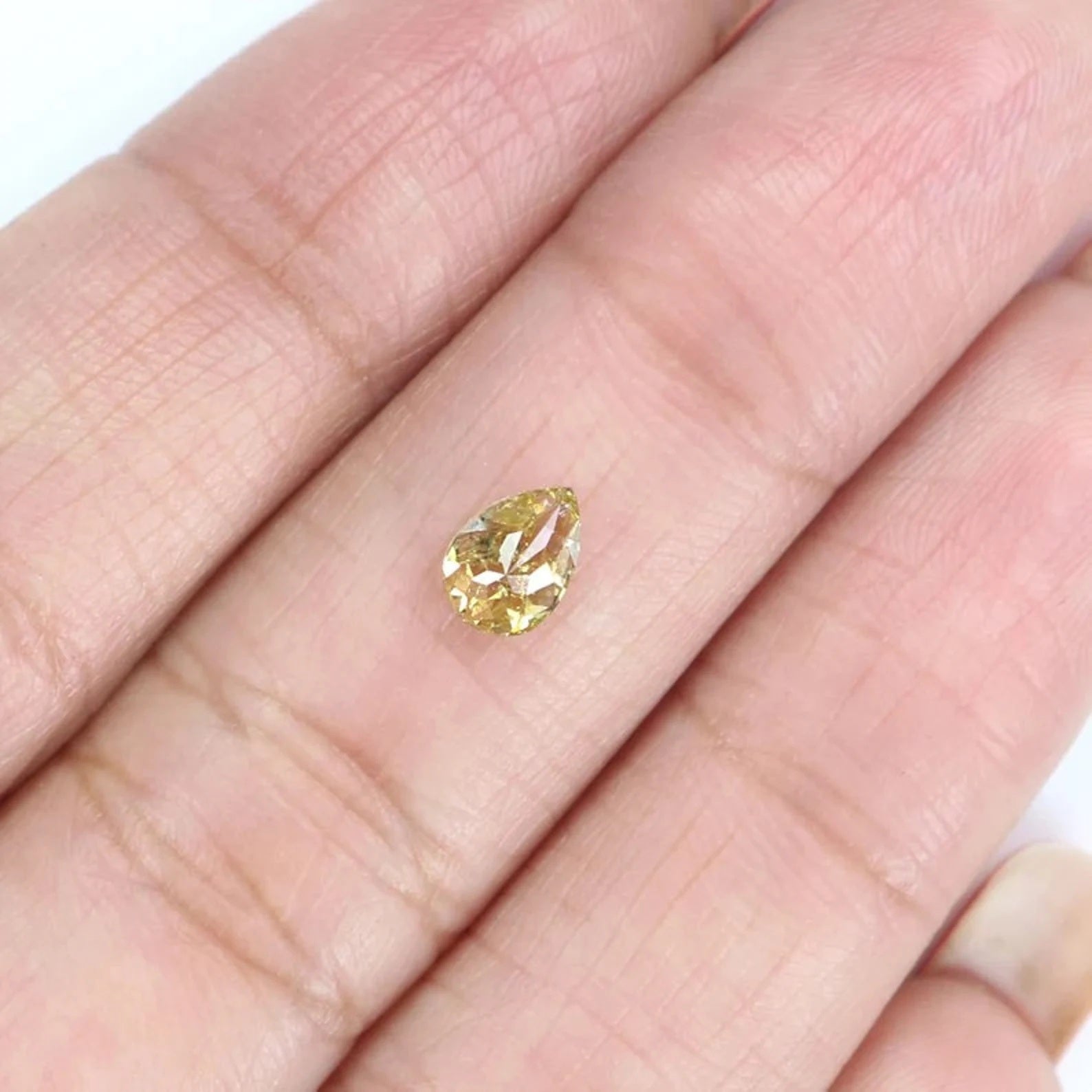 0.61 CT Natural Loose Pear Shape Diamond Yellow Color Pear Cut Diamond 6.00 MM Natural Loose Diamond Brown Color Pear Rose Cut Diamond NQ127