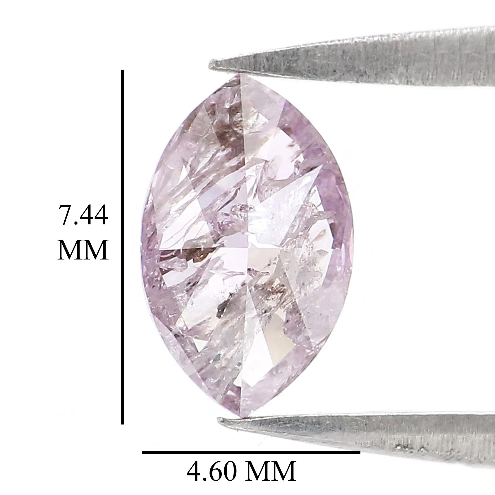 GIA Certified Natural Loose Marquise Modified Brilliant Cut Diamond 0.53 CT Loose Fancy Greyish Pink-Purple 7.45 MM Marquise Diamond QL6912