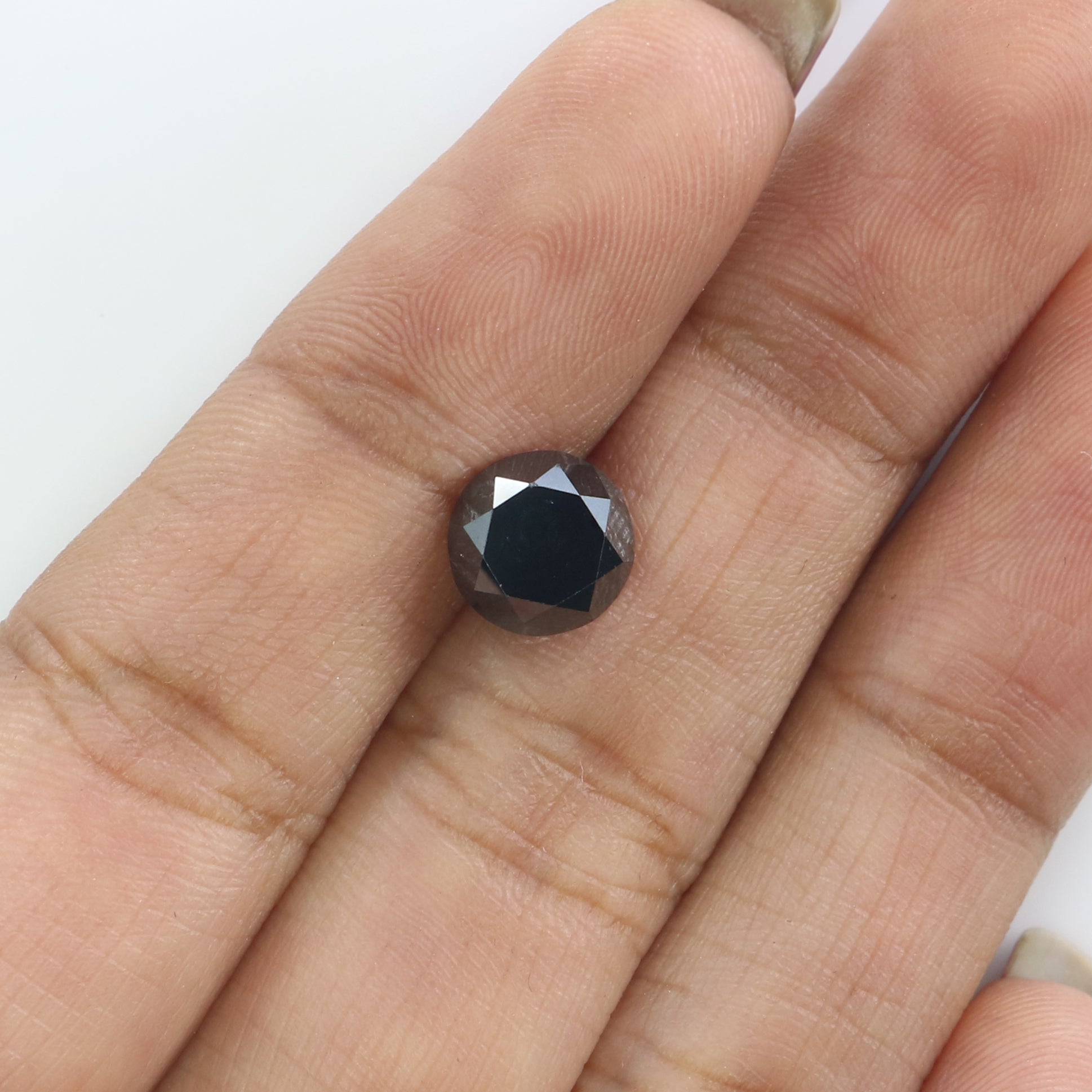 2.69 Ct Natural Loose Round Shape Diamond Black Color Round Cut Diamond 7.45 MM Natural Black Diamond Round Brilliant Cut Diamond LQ2902