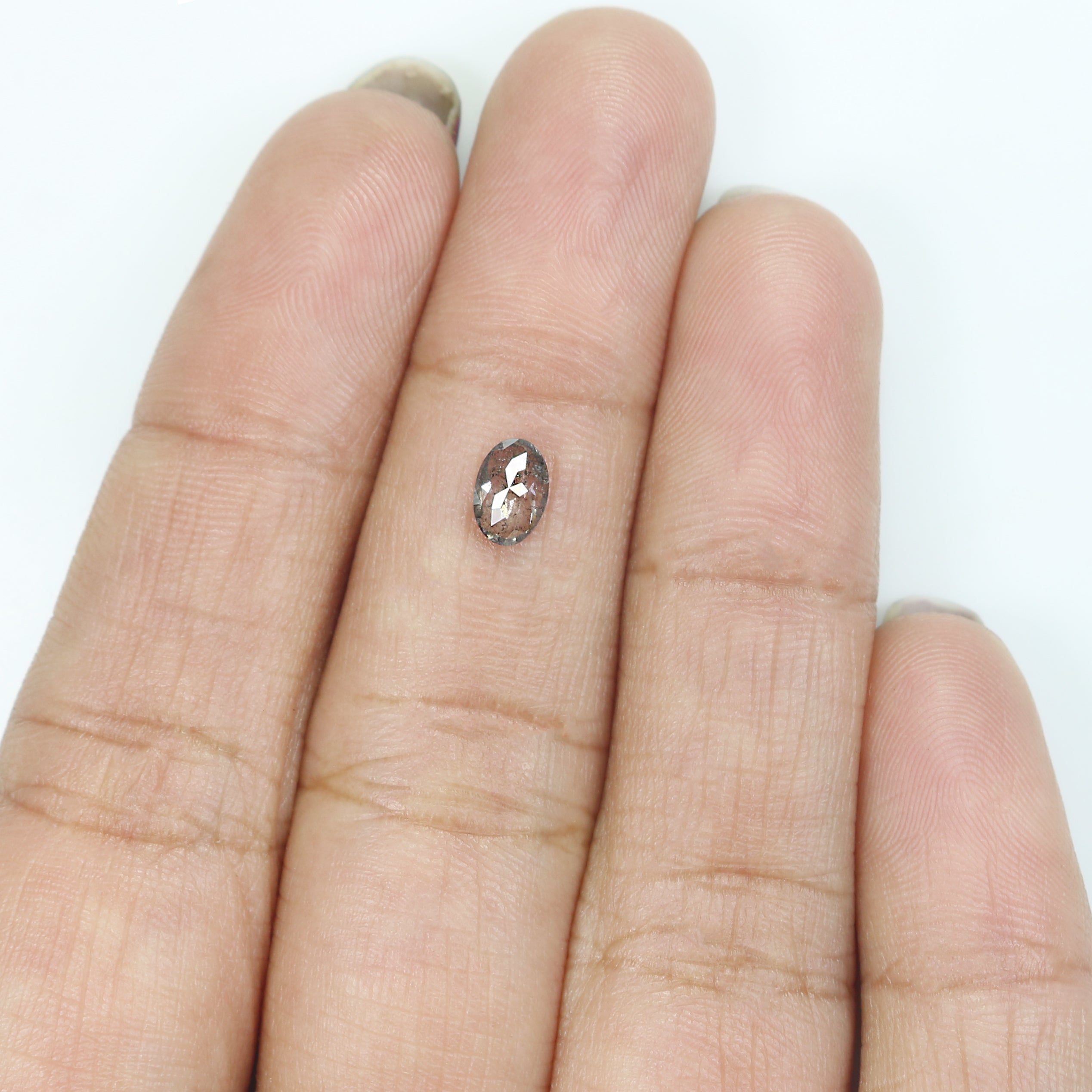 0.40 CT Natural Loose Oval Shape Diamond Salt And Pepper Oval Cut Diamond 5.85 MM Natural Loose Black Grey Color Oval Rose Cut Diamond LQ244