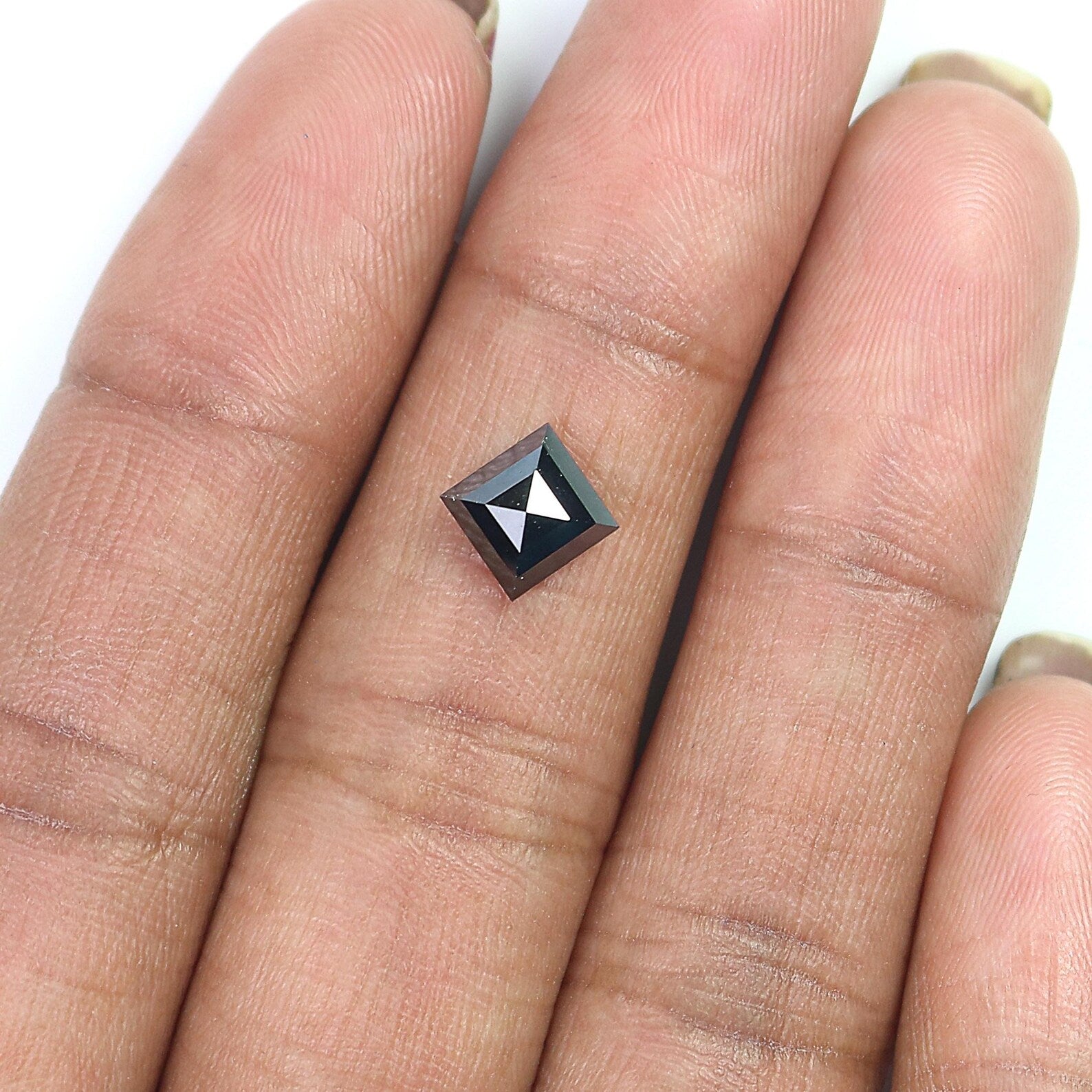 1.20 CT Natural Loose Kite Shape Diamond Black Color Kite Cut Diamond 8.35 MM Natural Loose Diamond Black Color Kite Rose Cut Diamond QN553