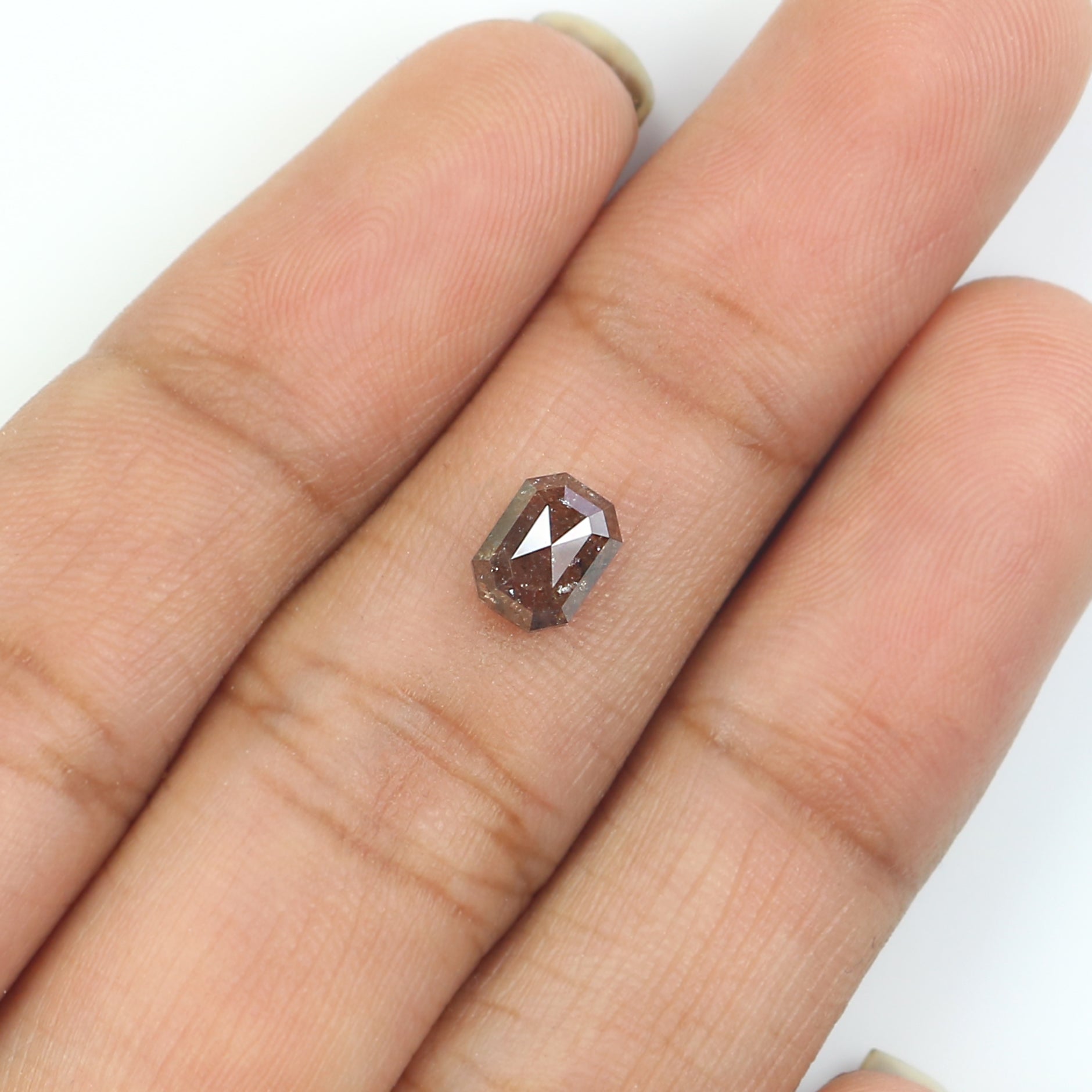 0.79 Ct Natural Loose Emerald Cut Diamond Brown Color Emerald Diamond 6.20 MM Natural Loose Diamond Brown Color Emerald Cut Diamond QL652