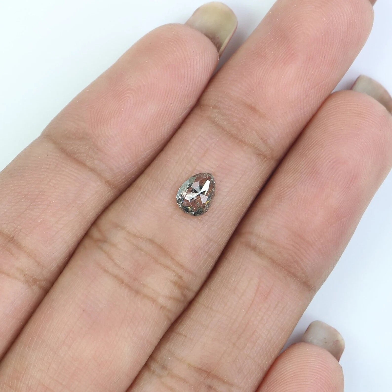 0.35 CT Natural Loose Pear Shape Diamond Salt And Pepper Pear Cut Diamond 5.80 MM Natural Loose Diamond Pear Shape Rose Cut Diamond NQ9915