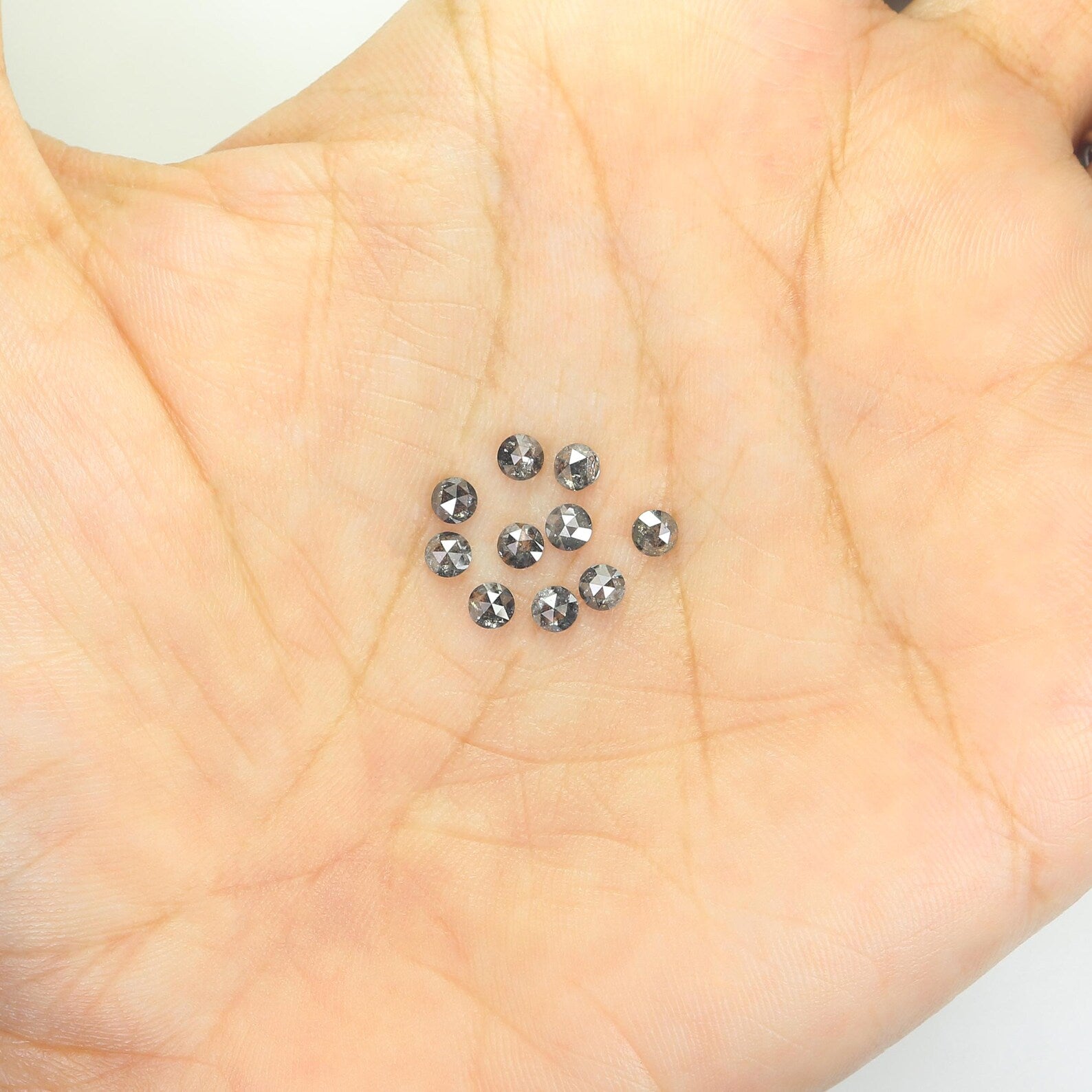 1.15 CT Natural Loose Round Shape Diamond Salt And Pepper Round Diamond 3.00 MM Natural Loose Black Grey Color Round Rose Cut Diamond NQ2353