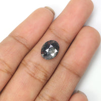 Natural Loose Oval Diamond, Salt And Pepper Oval Diamond, Natural Loose Diamond, Oval Rose Cut Diamond, 2.31 CT Oval Shape Diamond L2937
