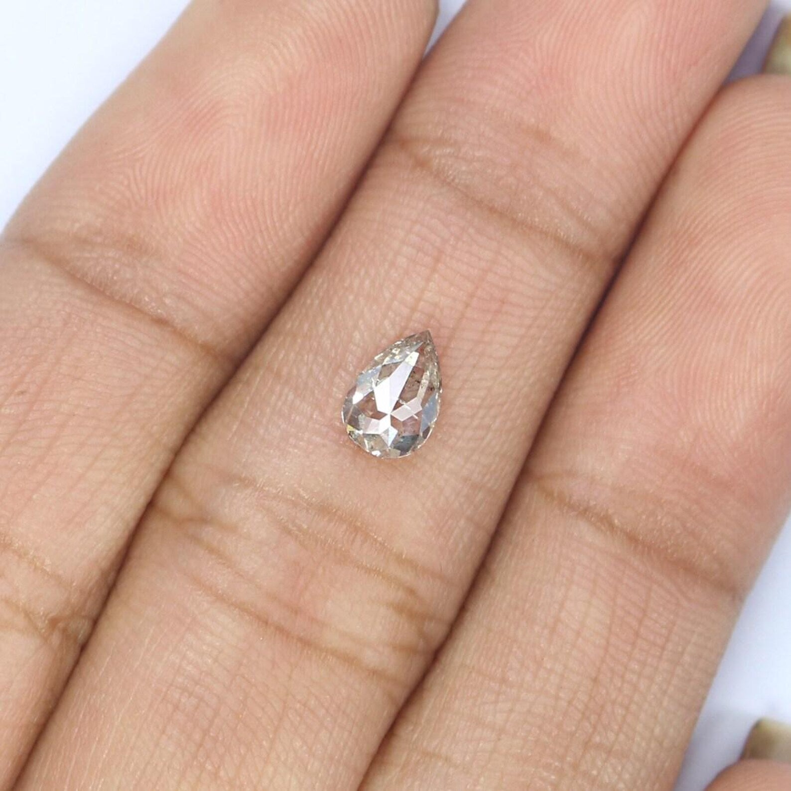 0.53 CT Natural Loose Pear Shape Diamond Salt And Pepper Pear Cut Diamond 6.45 MM Natural Loose Grey Color Pear Rose Cut Diamond NQ2203