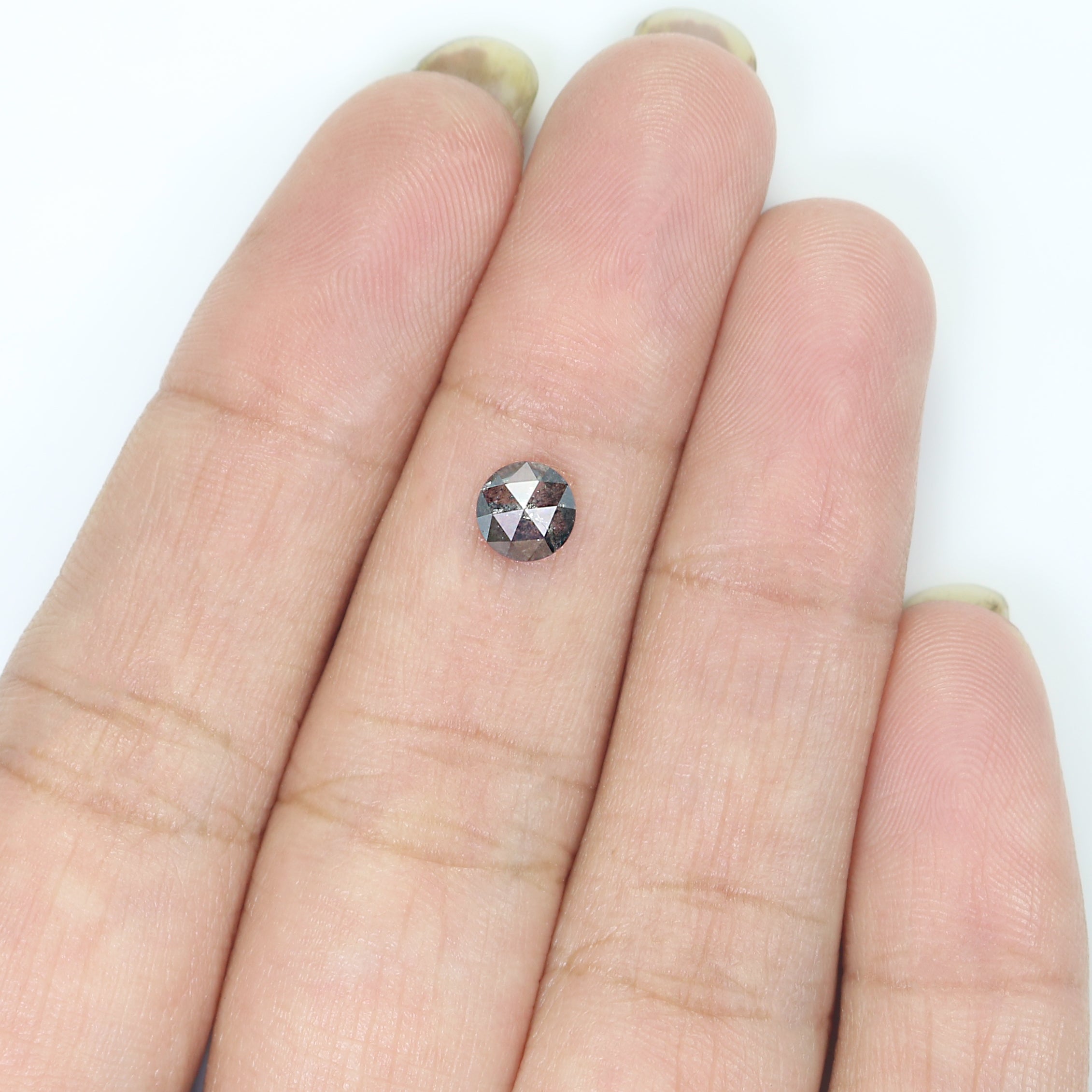 0.51 CT Natural Loose Round Rose Cut Diamond Salt And Pepper Round Diamond 5.20 MM Natural Loose Black Grey Color Rose Cut Diamond LQ5981