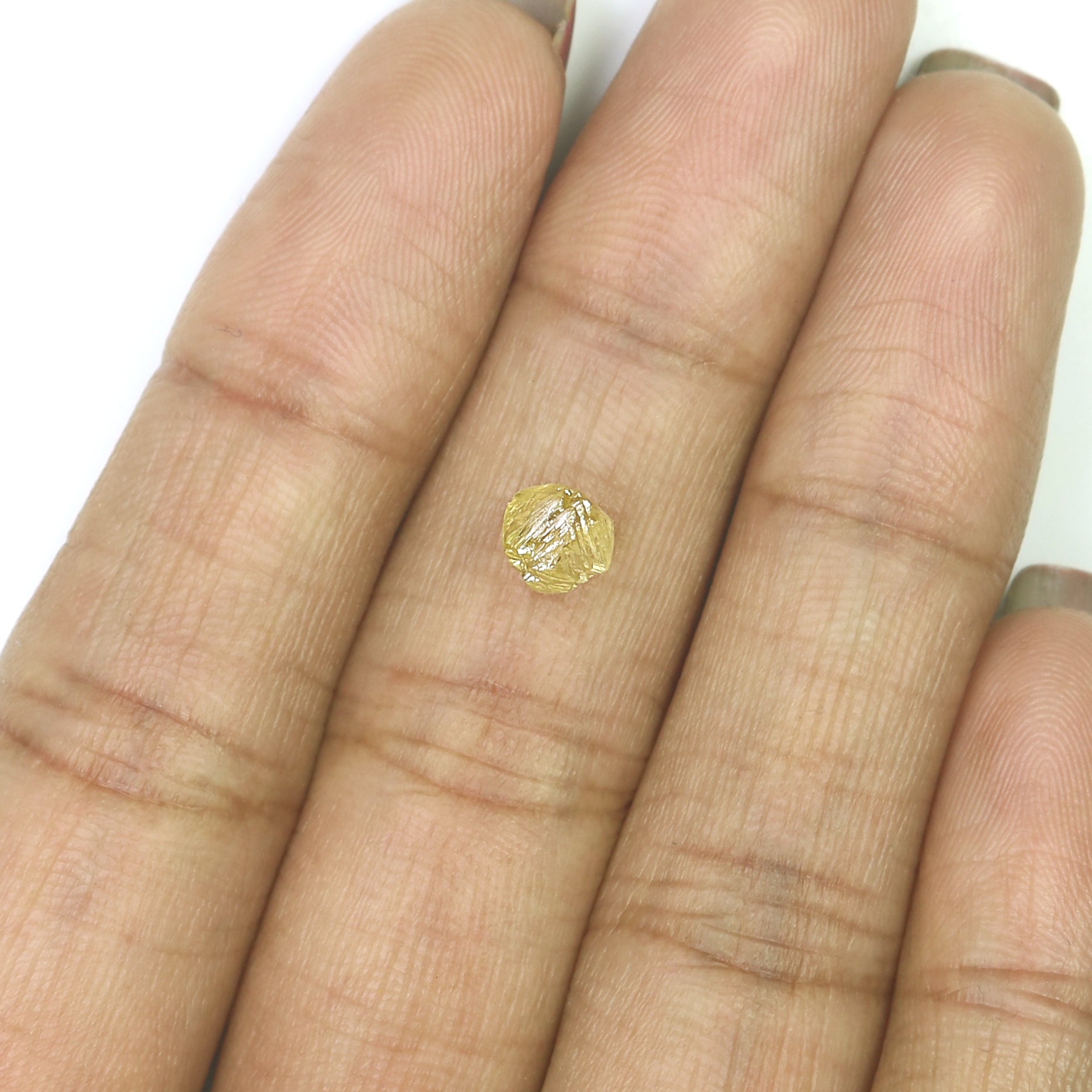 1.30 CT Natural Loose Rough Shape Diamond Yellow Color Rough Uncut Diamond 6.05 MM Natural Yellow Diamond Rough Irregular Cut Diamond L3604
