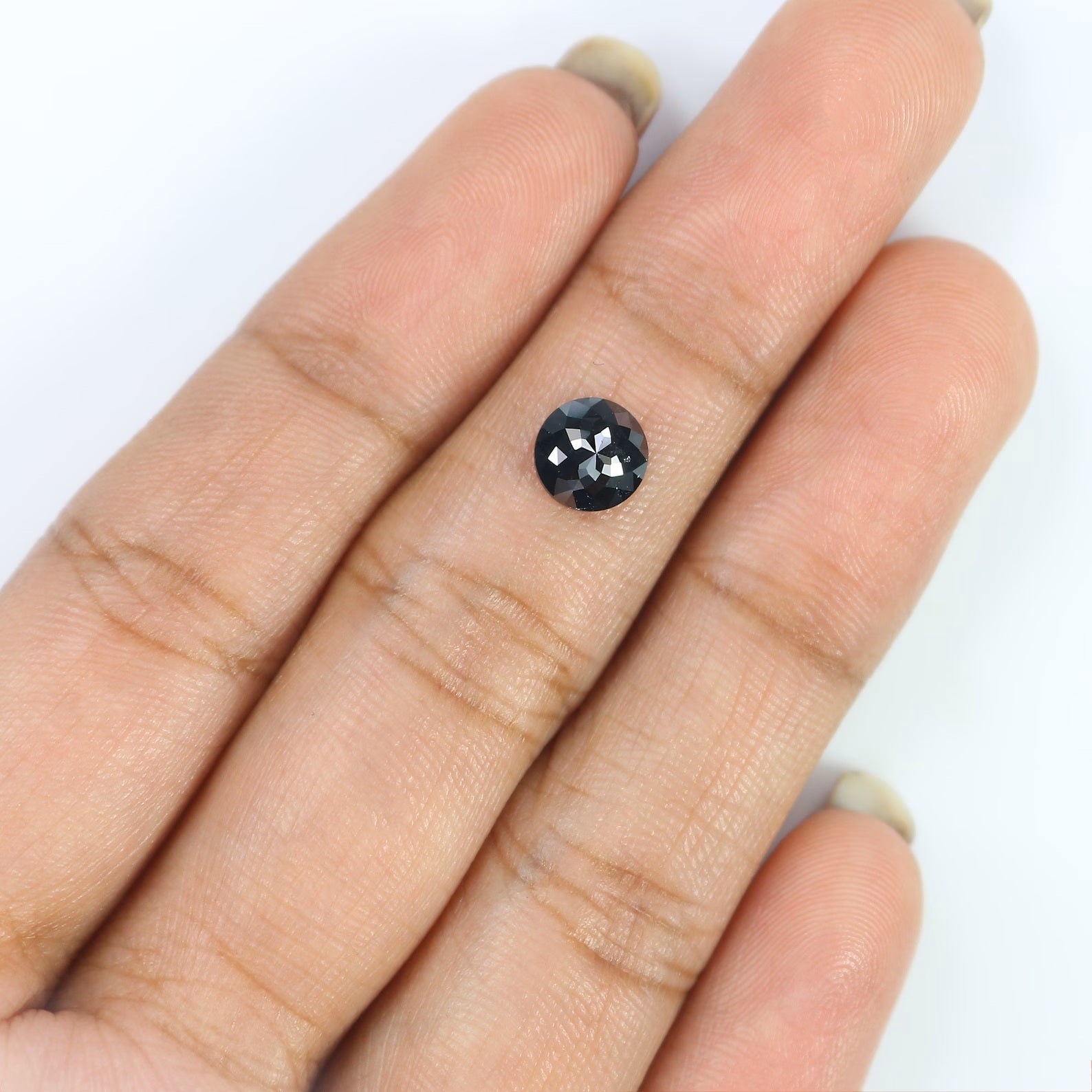 0.74 Ct Natural Loose Round Shape Diamond Black Color Round Cut Diamond 6.15 MM Natural Diamond Black Color Round Rose Cut Diamond QN2508