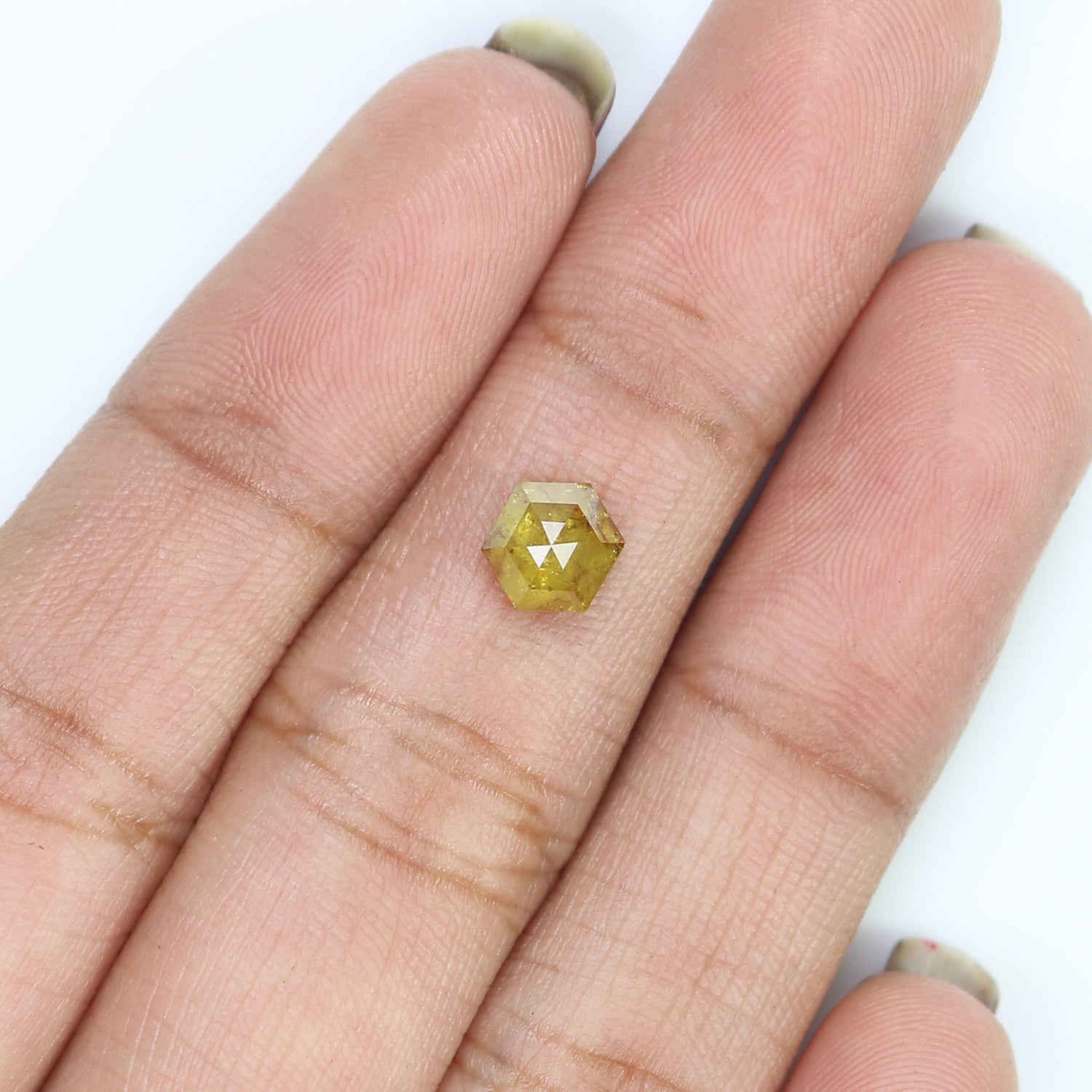 0.64 CT Natural Loose Hexagon Diamond Yellow Color Diamond Natural Loose Diamond 5.50 MM Hexagon Cut Diamond Hexagon Shape Diamond KQ1278