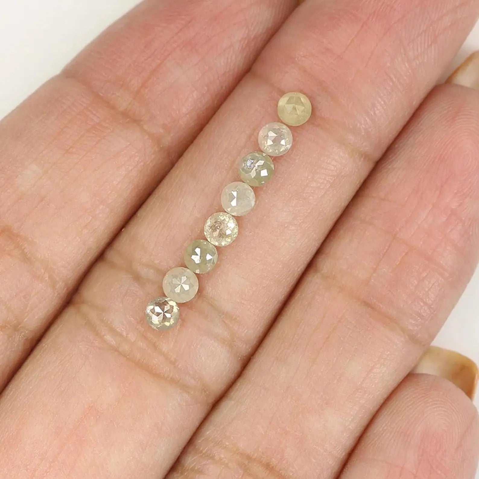 1.12 CT Natural Loose Round Rose Cut Diamond Grey Color Round Shape Diamond 2.90 MM Natural Loose Yellow Color Round Rose Cut Diamond NQ1706