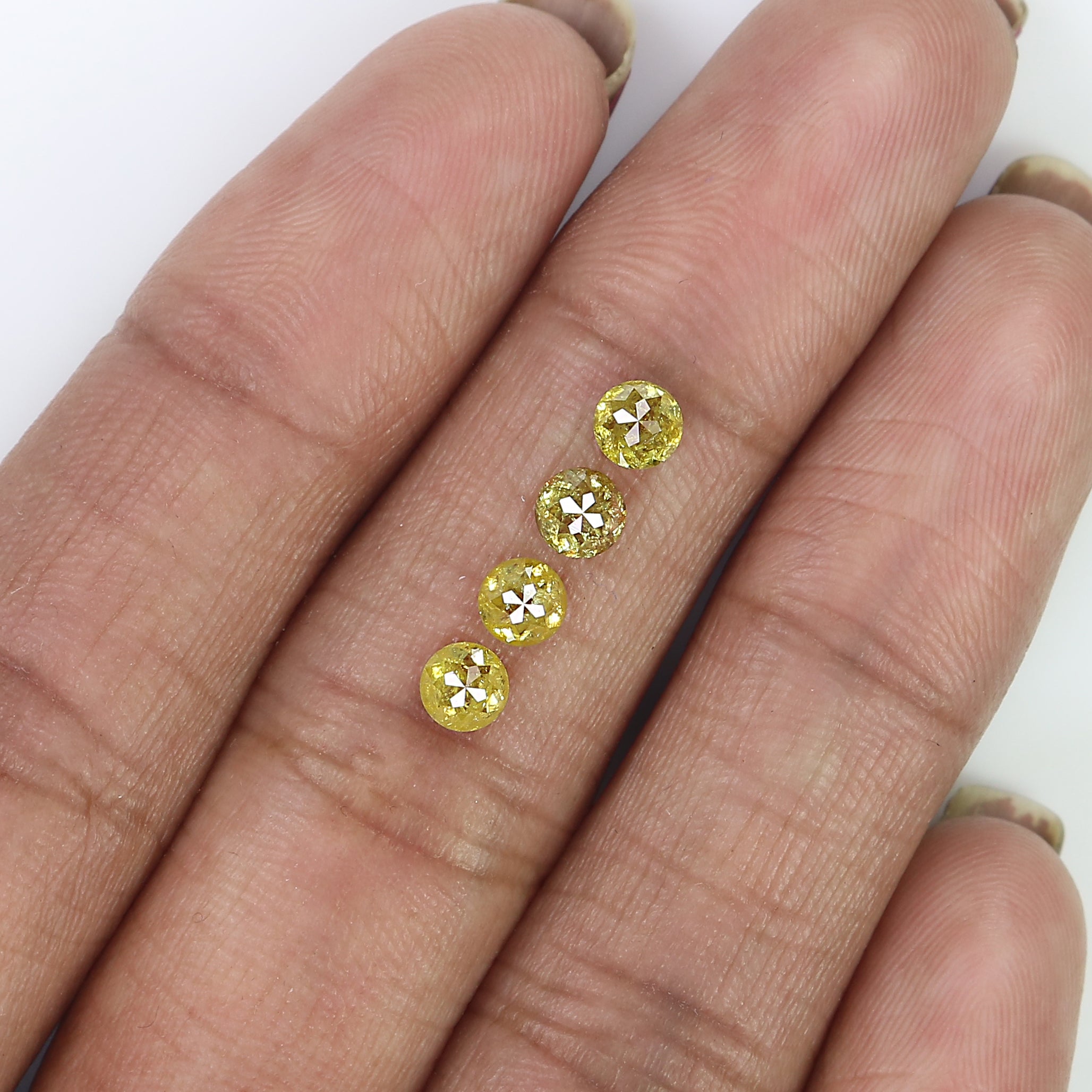 1.43 CT Natural Loose Round Rose Cut Diamond Yellow Color Round Shape Diamond 4.00 MM Natural Yellow Color Round Rose Cut Diamond LQ1050