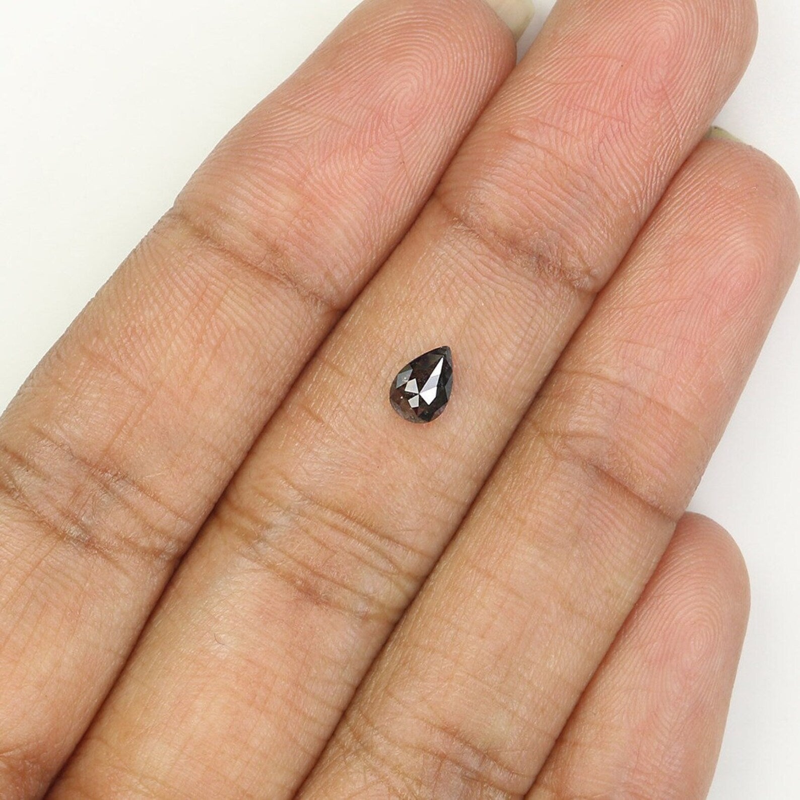 0.31 CT Natural Loose Pear Shape Diamond Salt And Pepper Diamond 5.60 MM Natural Loose Black Grey Color Pear Rose Cut Diamond NQ1546