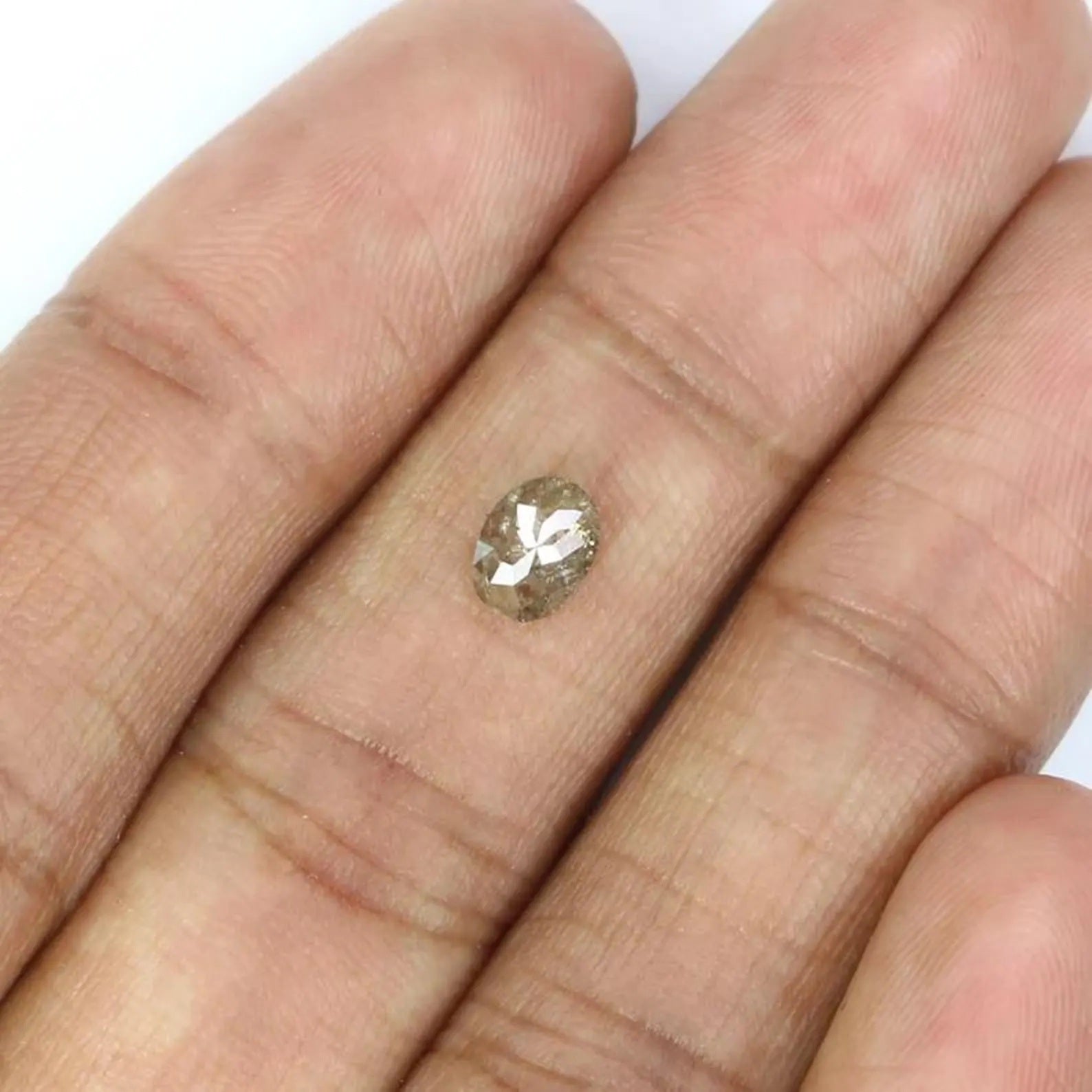 0.57 CT Natural Loose Oval Shape Diamond Salt And Pepper Oval Diamond 6.05 MM Natural Loose Black Grey Color Oval Rose Cut Diamond NQ2359