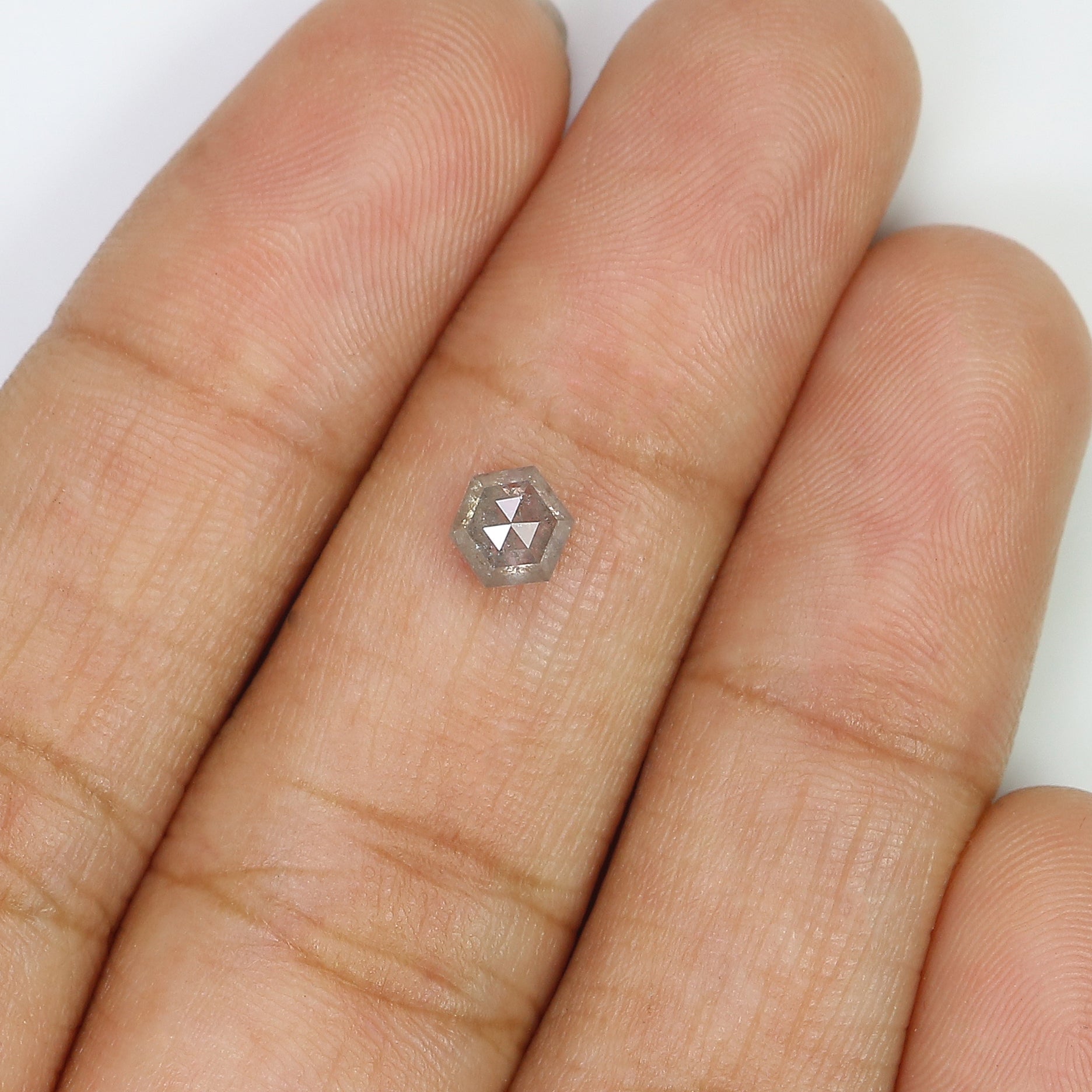 0.57 Ct Natural Loose Hexagon Shape Diamond Grey Color Hexagon Shape Diamond 4.70 MM Natural Loose Diamond Hexagon Rose Cut Diamond QL7965