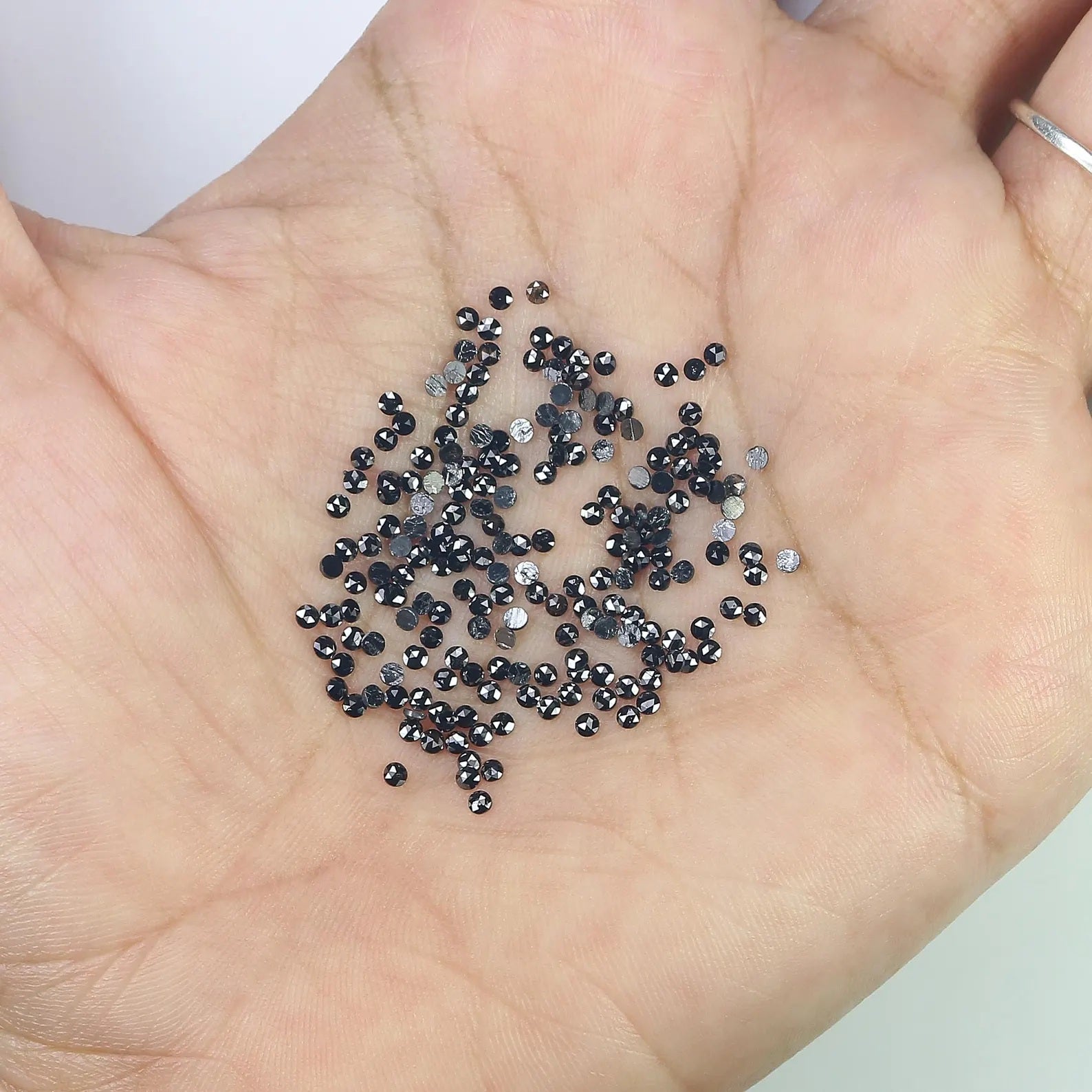 3.10 Ct Natural Loose Round Shape Diamond Black Color Round Diamond 1.55 MM Natural Loose Diamond Black Color Round Rose Cut Diamond NQ1823