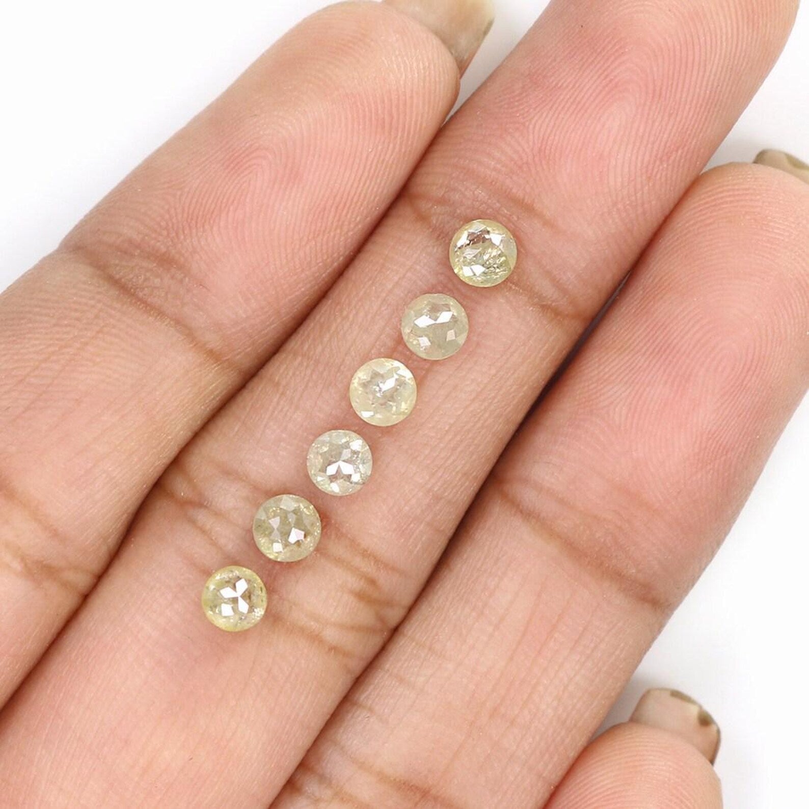1.48 CT Natural Loose Round Shape Diamond Grey Color Round Diamond 3.50 MM Natural Loose Diamond Yellow Color Round Rose Cut Diamond NQ657