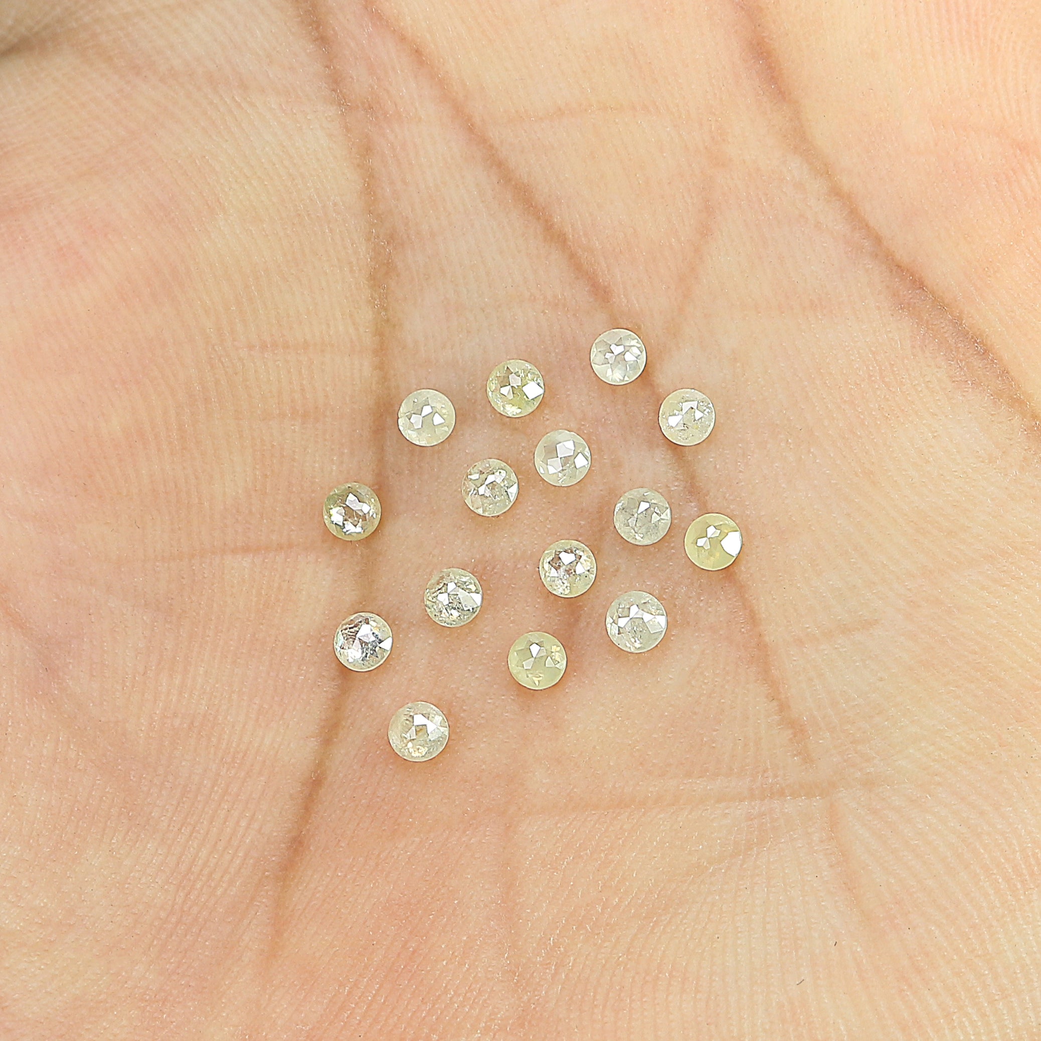 1.28 CT Natural Loose Round Rose Cut Diamond Light Yellow Color Round Shape Diamond 2.50 MM Natural Yellow Round Rose Cut Diamond KQ652