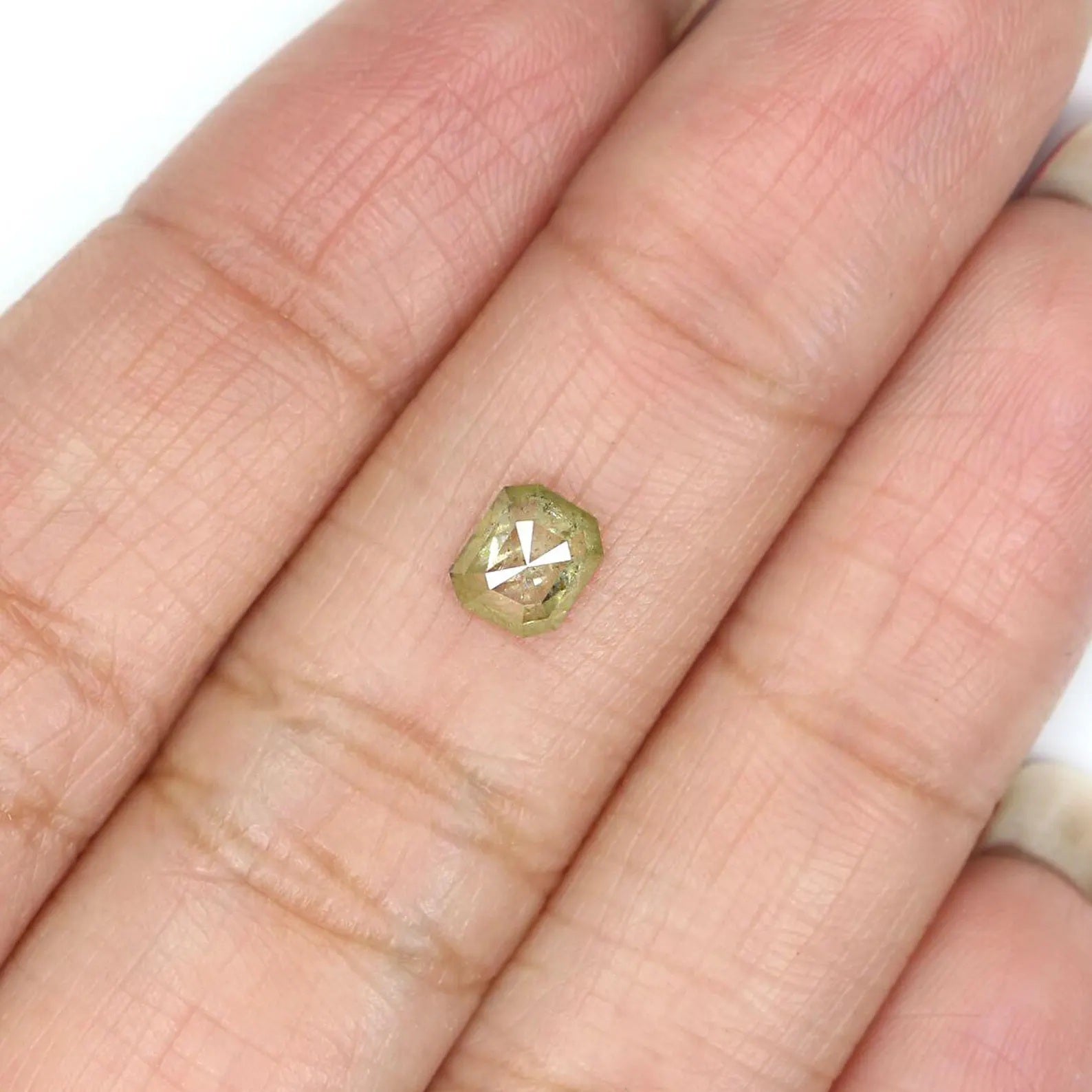 0.53 CT Natural Loose Emerald Shape Diamond Yellow Color Emerald Diamond 5.50 MM Natural Loose Yellow Color Emerald Rose Cut Diamond NQ9651