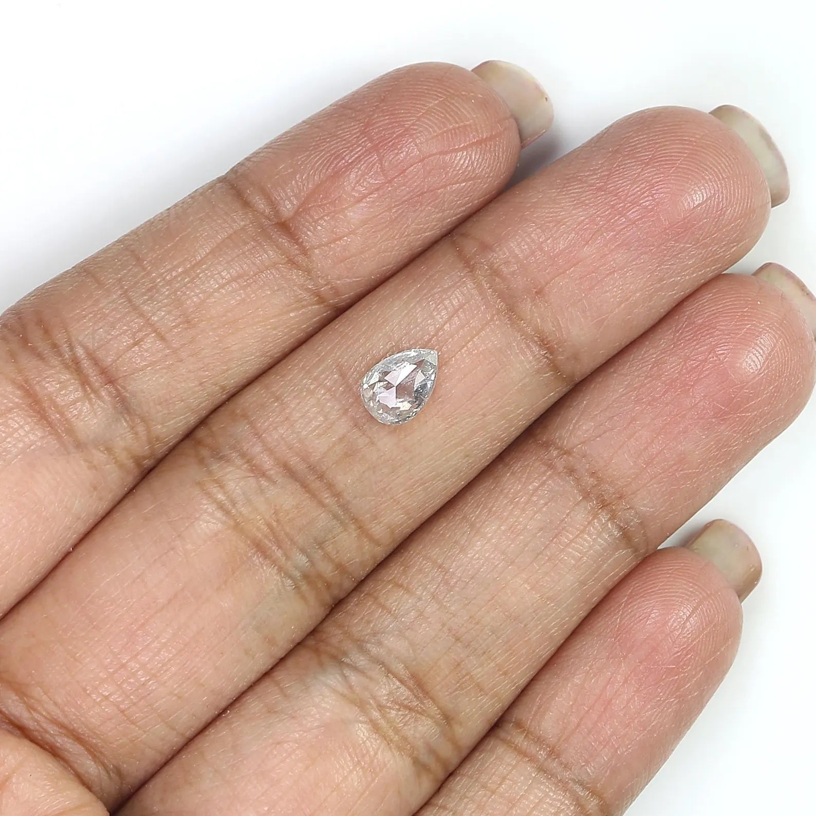 0.66 CT Natural Loose Pear Cut Diamond Grey Color Pear Shape Diamond 6.70 MM Natural Loose Diamond Grey Color Pear Rose Cut Diamond QN900