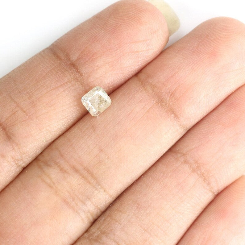 0.67 Ct Natural Loose Cushion Diamond Yellow Grey Color Cushion Diamond 4.60 MM Natural Loose Diamond Cushion Brilliant Cut Diamond NQ8716