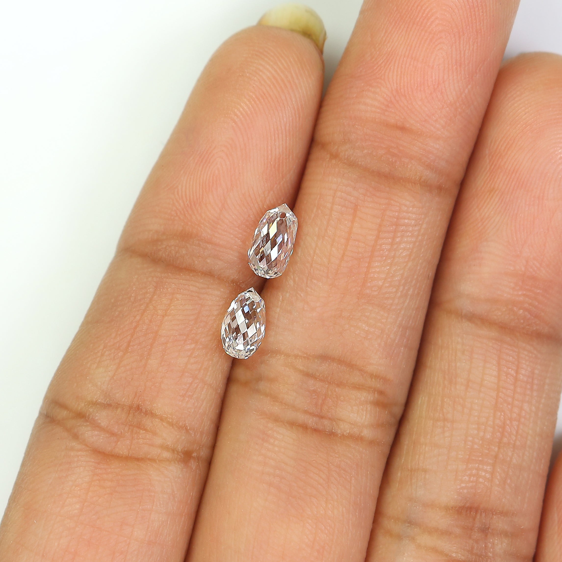 1.44 CT Lab Grown Briolette Cut White - F Color VS Clarity Diamond Lab Grown CVD Diamond Lab Created Diamond Drop Rose Cut Diamond L3303
