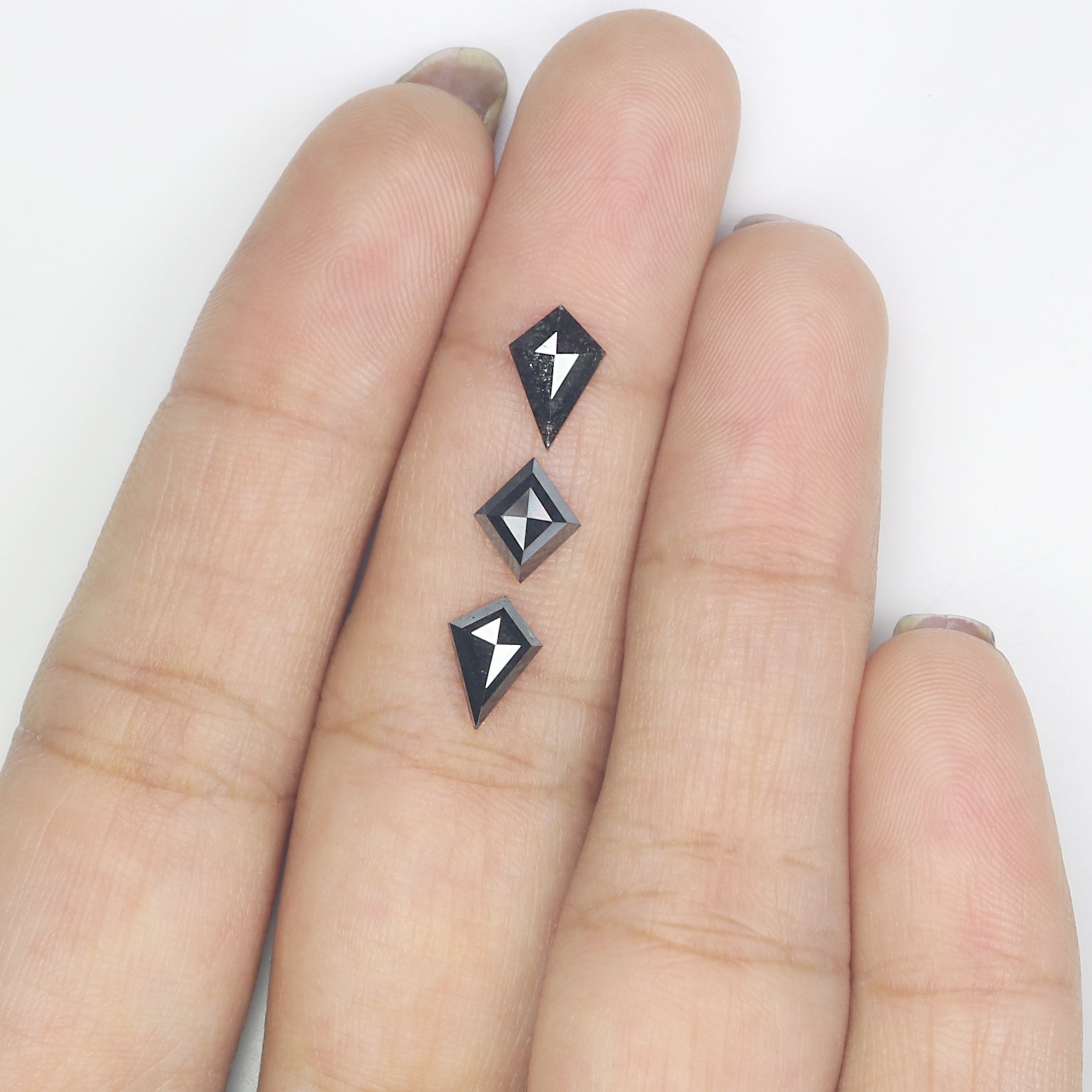 1.62 CT Natural Loose Kite Shape Diamond Black Color Kite Cut Diamond 8.50 MM Natural Loose Black Color Diamond Kite Rose Cut Diamond L3441