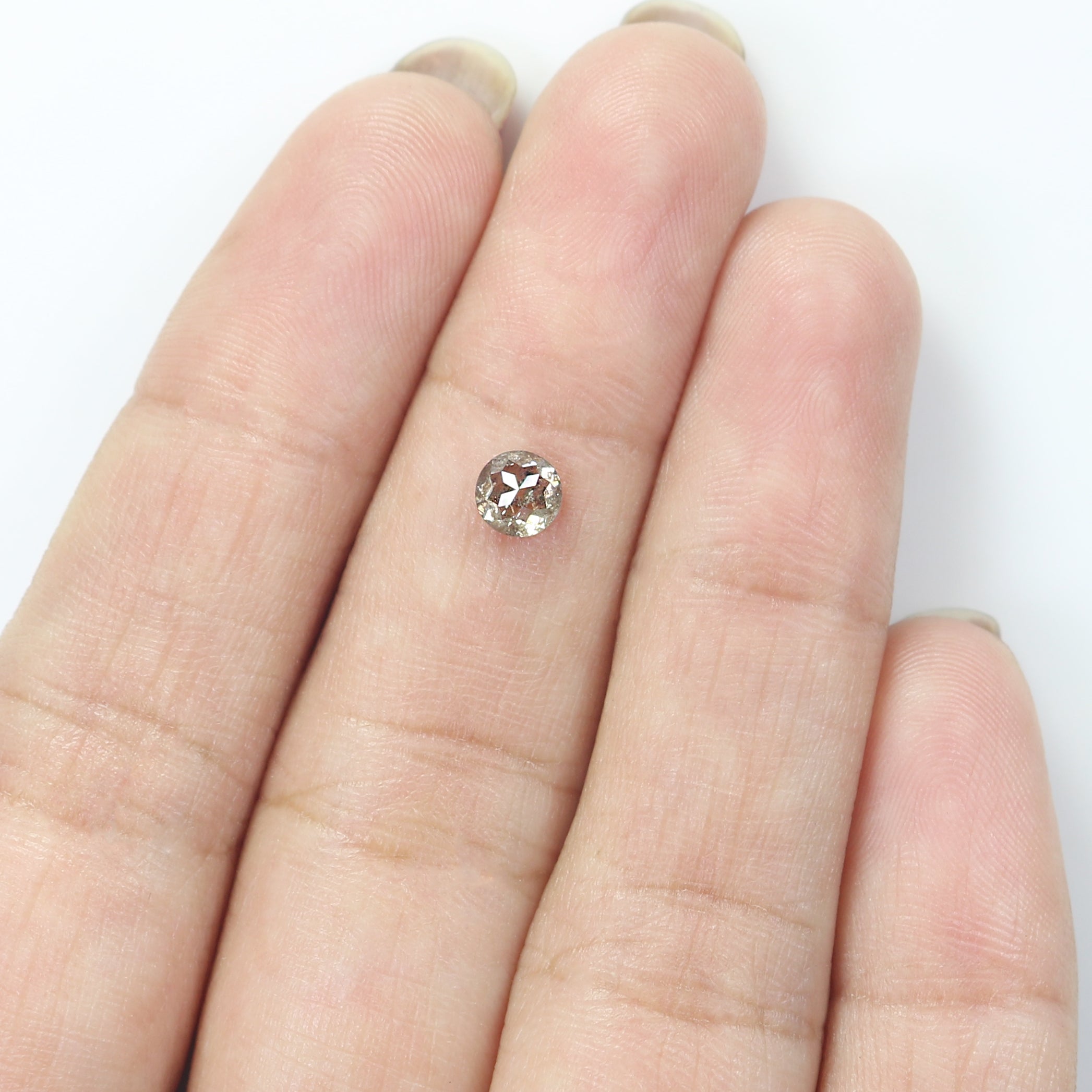 0.49 Ct Natural Loose Round Rose Cut Diamond Salt And Pepper Round Shape Diamond 4.50 MM Natural Black Grey Round Rose Cut Diamond LQ9813
