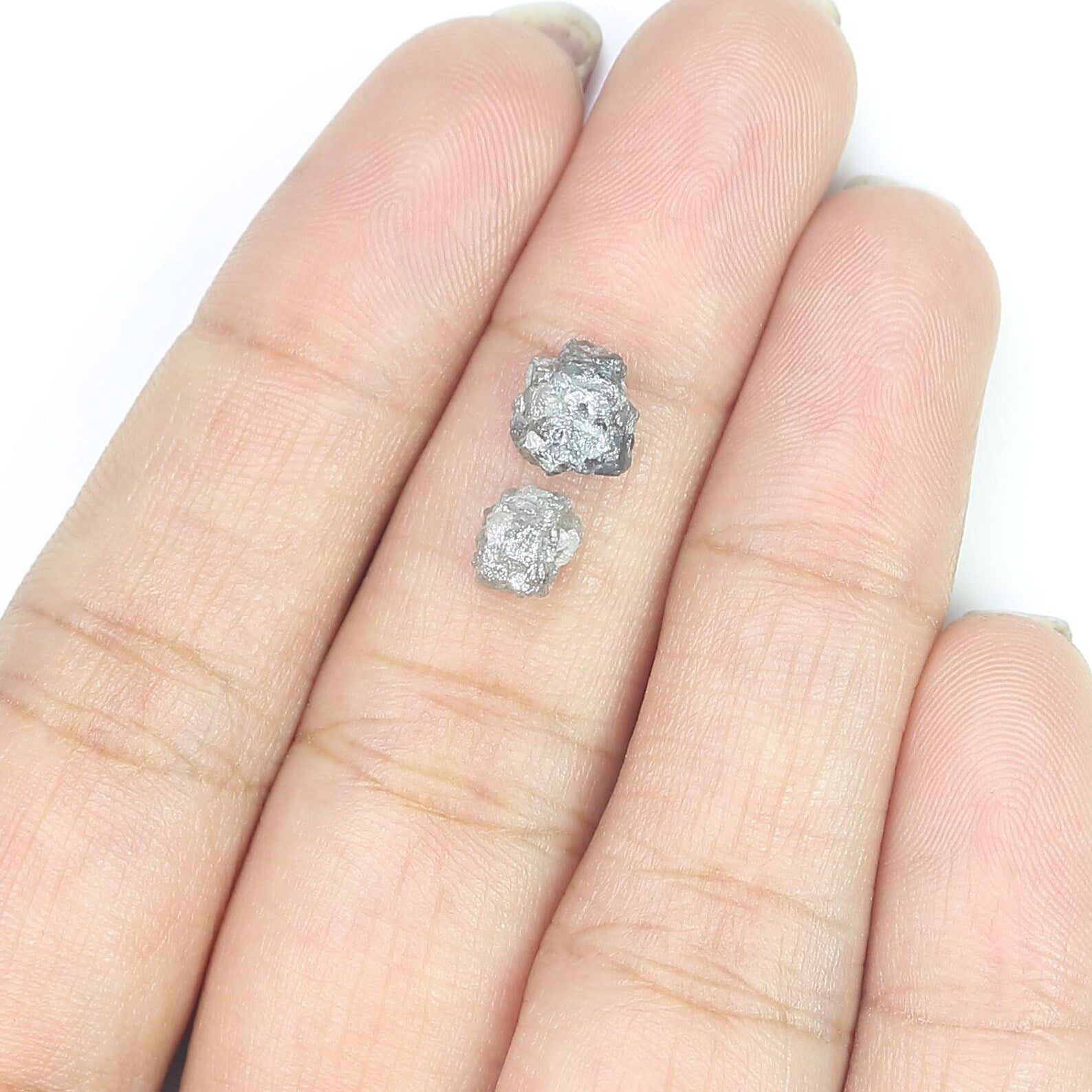 2.57 CT Natural Loose Rough Shape Diamond Black Color Rough Uncut Diamond 7.20 MM Natural Grey Diamond Rough Irregular Cut Diamond NQ2577