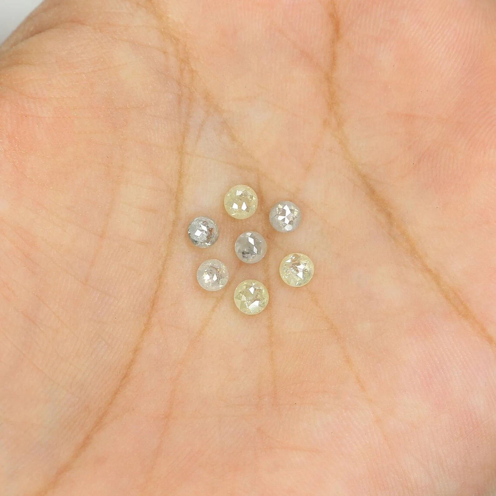 1.28 CT Natural Loose Round Diamond Yellow Grey Diamond Natural Loose Diamond 4.45 MM Round Rose Cut Diamond Round Shape Diamond NQ2457
