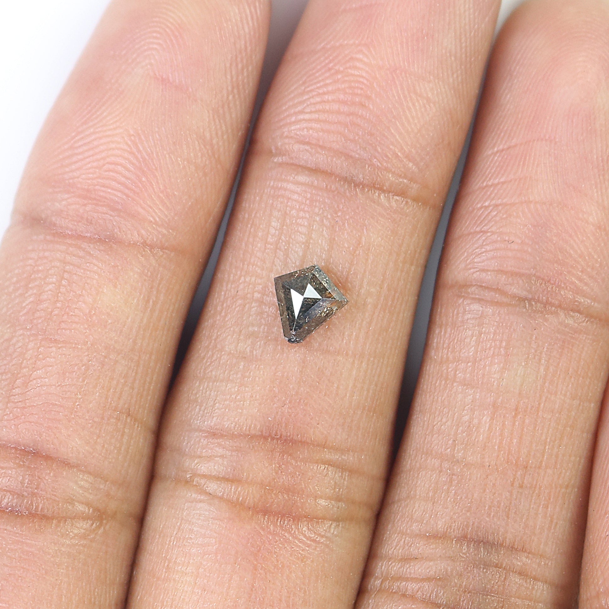 0.53 CT Natural Loose Kite Shape Diamond Salt And Pepper Kite Shape Diamond 5.95 MM Natural Black Grey Color Kite Rose Cut Diamond QL8812