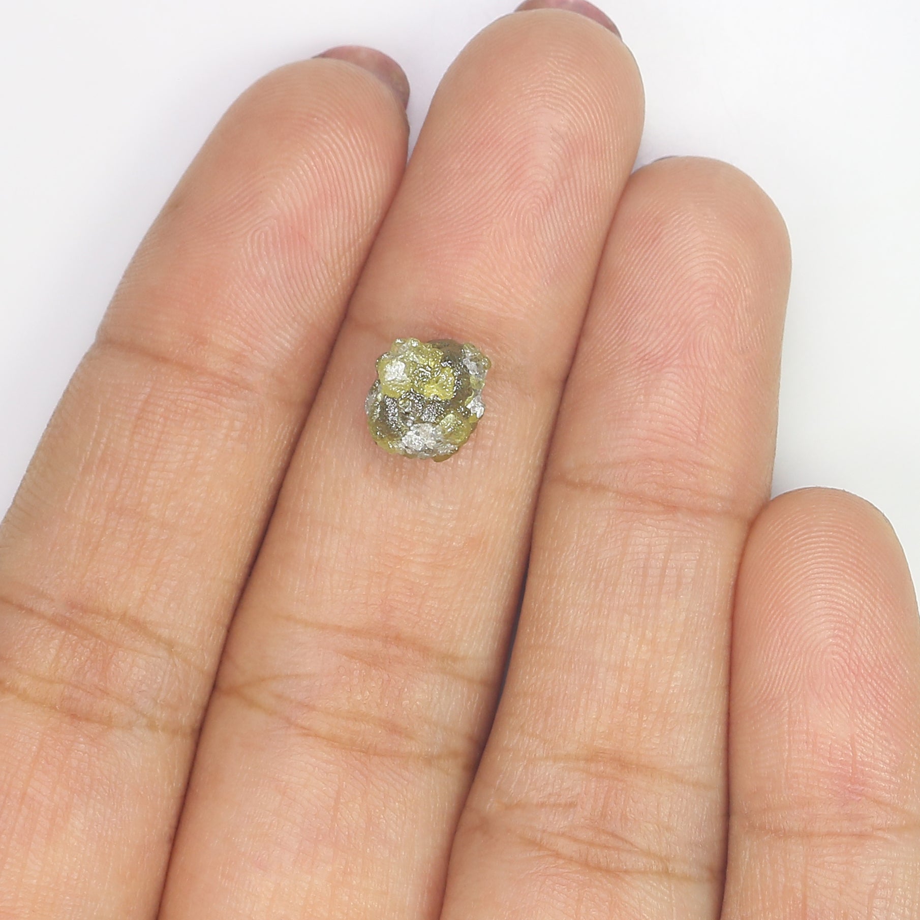 3.00 CT Natural Loose Rough Shape Diamond Yellow Color Rough Uncut Diamond 8.40 MM Natural Grey Color Rough Irregular Cut Diamond LQ3369