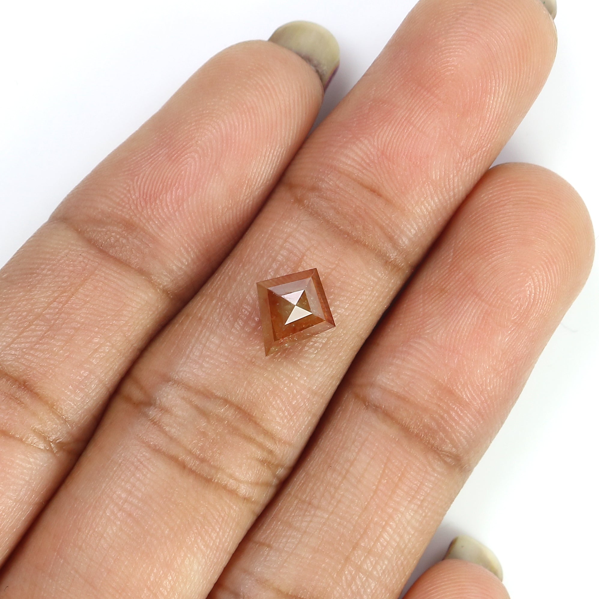 1.29 CT Natural Loose Kite Shape Diamond Brown Color Kite Cut Diamond 7.90 MM Natural Loose Brown Kite Diamond Kite Rose Cut Diamond LQ9004