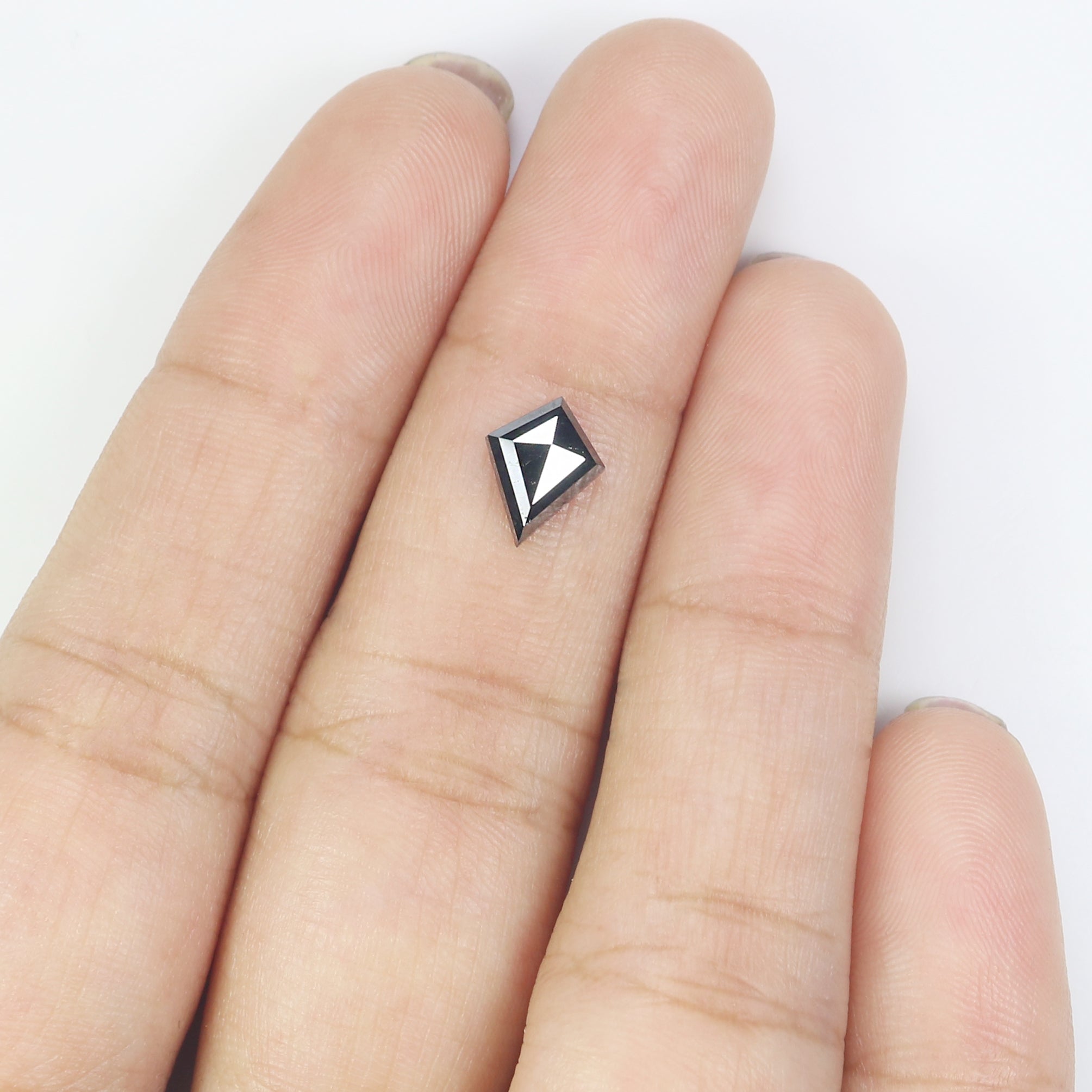 0.81 CT Natural Loose Kite Shape Diamond Black Color Kite Cut Diamond 8.55 MM Natural Loose Black Color Diamond Kite Rose Cut Diamond N2603