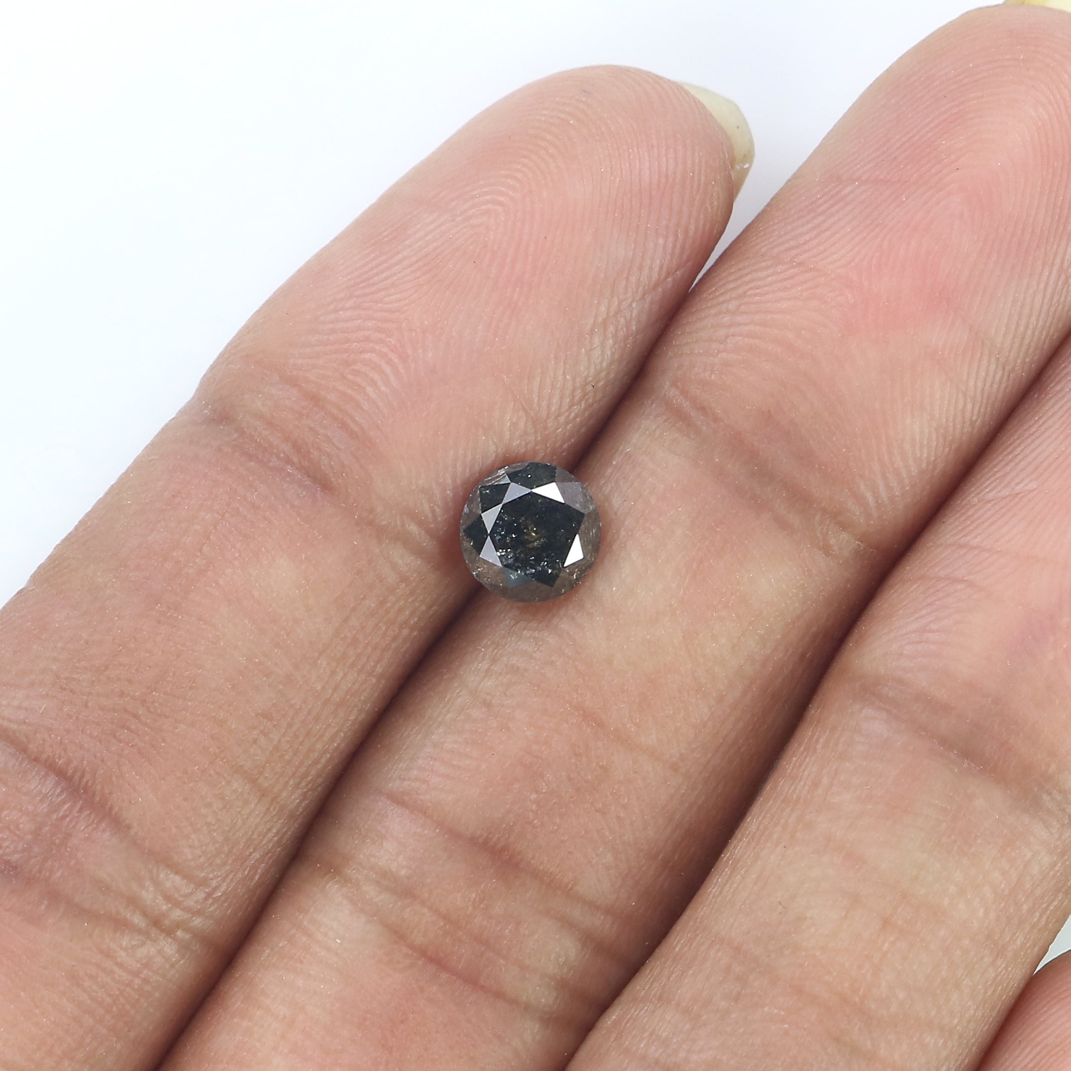 1.02 CT Natural Loose Round Cut Diamond Black Grey Color Round Shape Diamond 5.95 MM Salt And Pepper Round Brilliant Cut Diamond QL3094