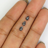 Natural Loose Pear Diamond, Salt And Pepper Diamond, Natural Loose Diamond, Pear Rose Cut Diamond, Pear Diamond 0.57 CT Pear Shape KR2690