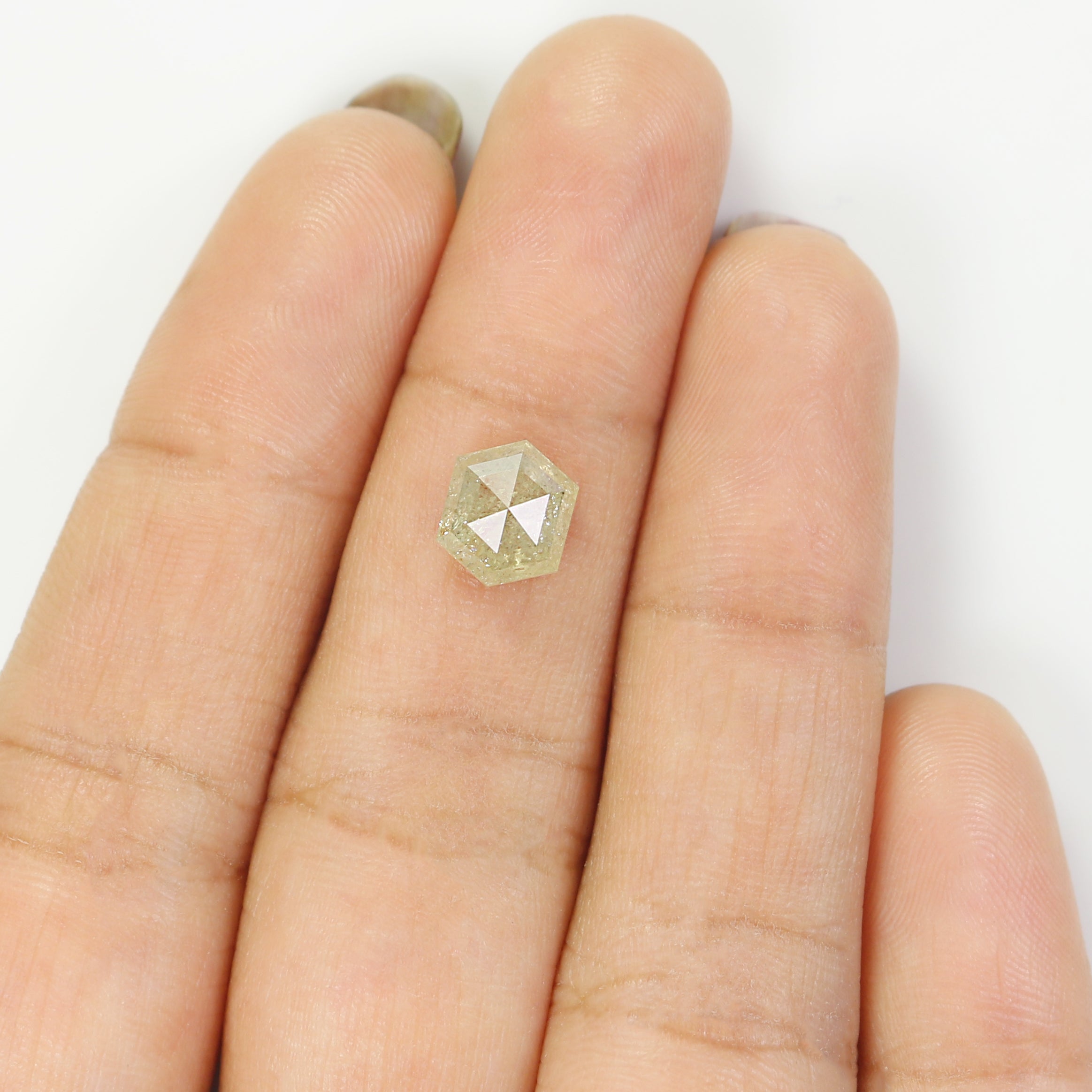 1.77 CT Natural Loose Hexagon Cut Diamond Salt And Pepper Hexagon Diamond 7.90 MM Natural Grey Color Diamond Hexagon Cut Diamond L3464