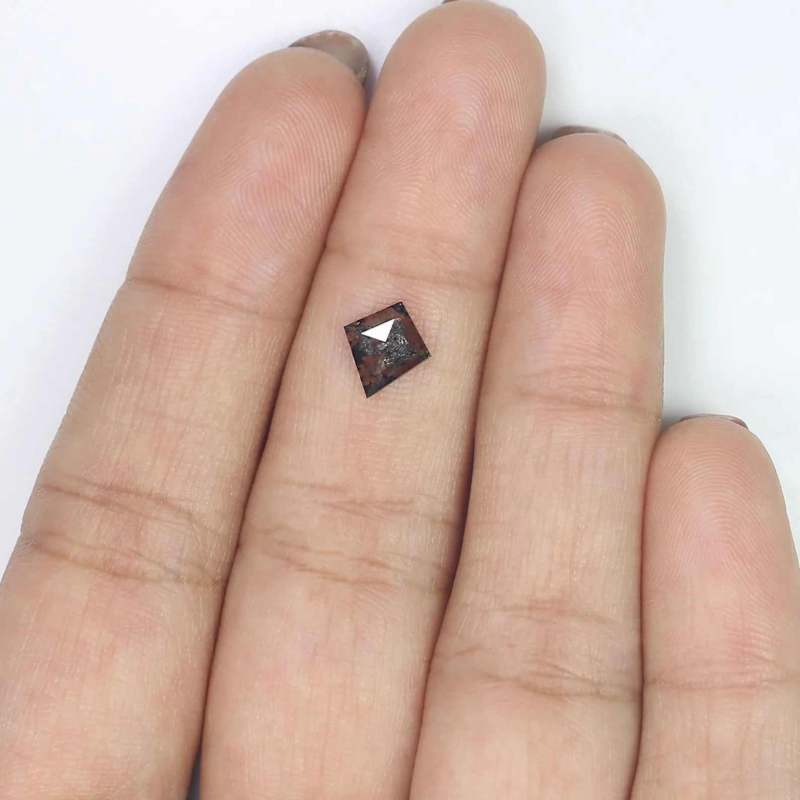 0.57 CT Natural Loose Kite Shape Diamond Salt And Pepper Kite Diamond 7.85 MM Natural Black Gray Color Diamond Kite Rose Cut Diamond N2590