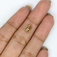 Natural Loose Pear Diamond, Brown Color Pear Cut Diamond, Natural Loose Diamond, Pear Rose Cut Diamond, 1.26 CT Pear Shape Diamond KDL2848