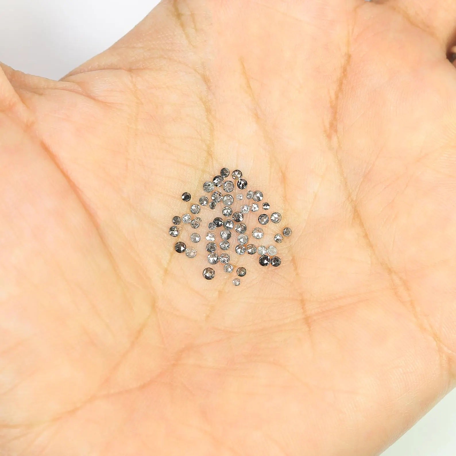 0.88 CT Natural Loose Round Shape Diamond Salt And Pepper Round Cut Diamond 1.10 MM Natural Black Grey Color Round Rose Cut Diamond NQ1842