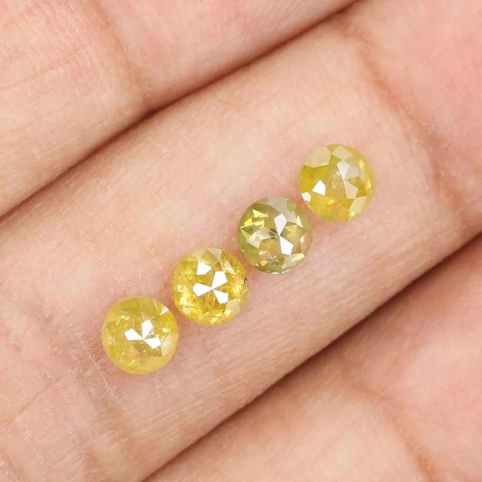 1.20 CT Natural Loose Round Shape Diamond Yellow Color Round Cut Diamond 3.90 MM Natural Diamond Yellow Color Round Rose Cut Diamond NQ719