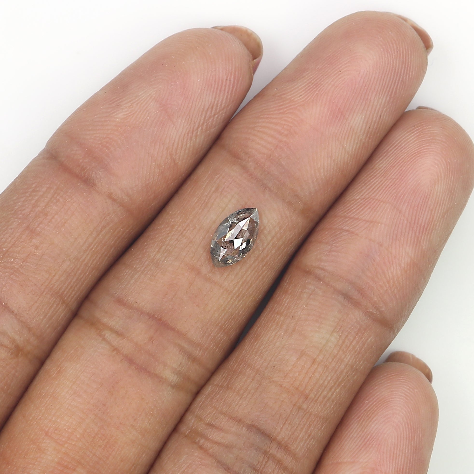 0.54 CT Natural Loose Marquise Shape Diamond Salt And Pepper Marquise Rose Cut Diamond 7.80 MM Black Grey Color Marquise Cut Diamond QL348