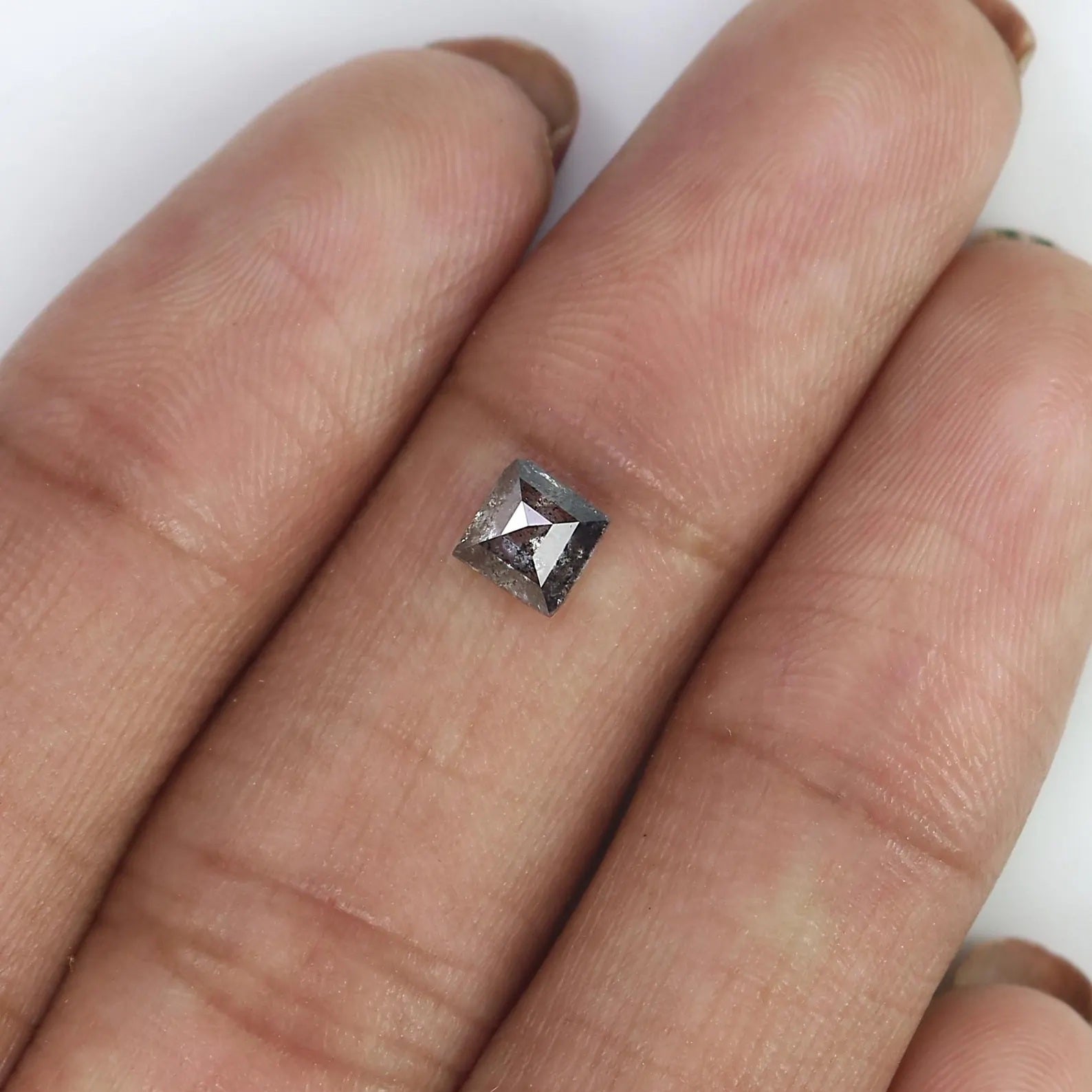 0.53 CT Natural Loose Square Shape Diamond Salt And Pepper Square Diamond 6.20 MM Natural Black Grey Color Square Rose Cut Diamond NQ7996