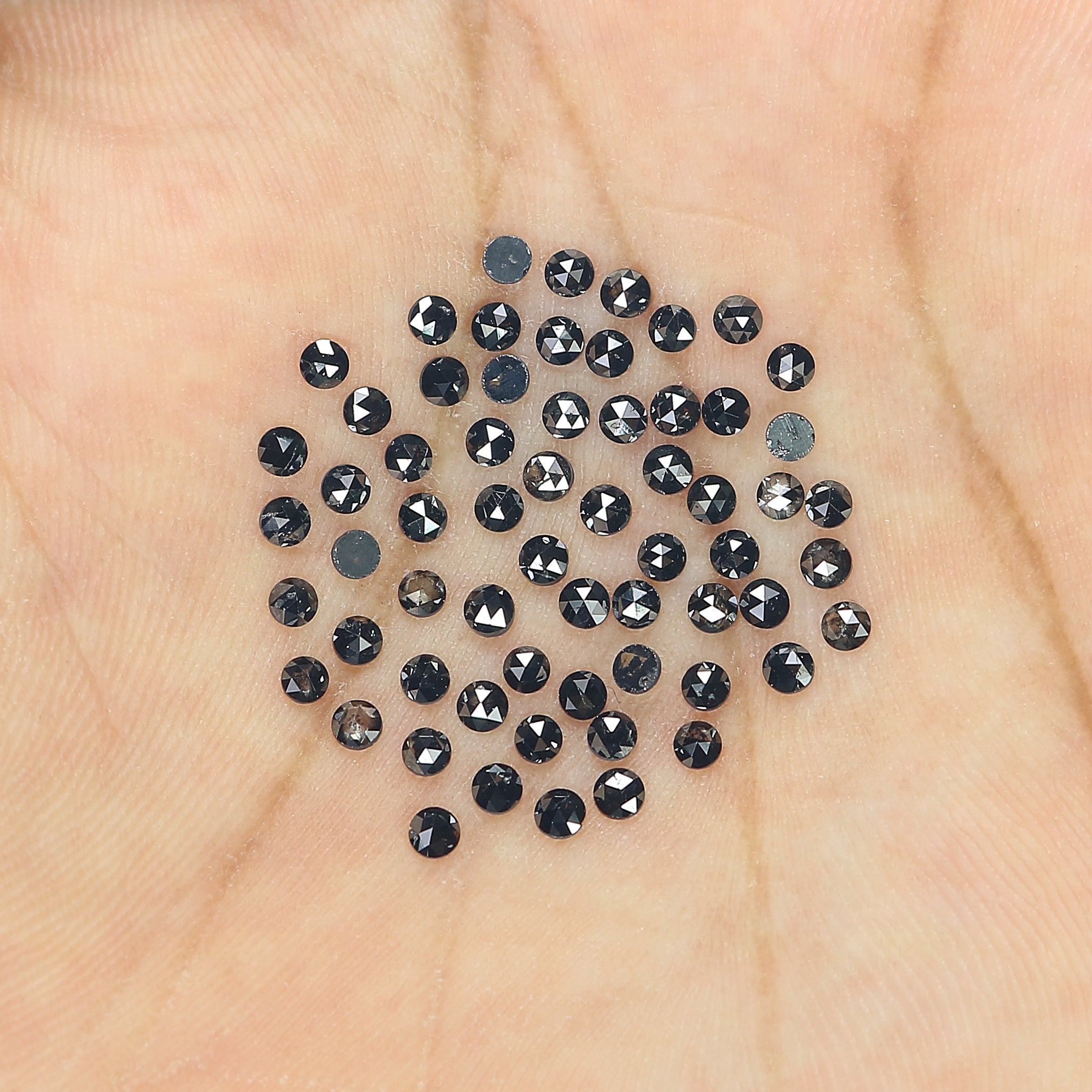 2.73 CT Natural Loose Round Rose Cut Diamond Black Color Round Shape Diamond 2.10 MM Natural Loose Black Color Round Rose Cut Diamond LQ1849